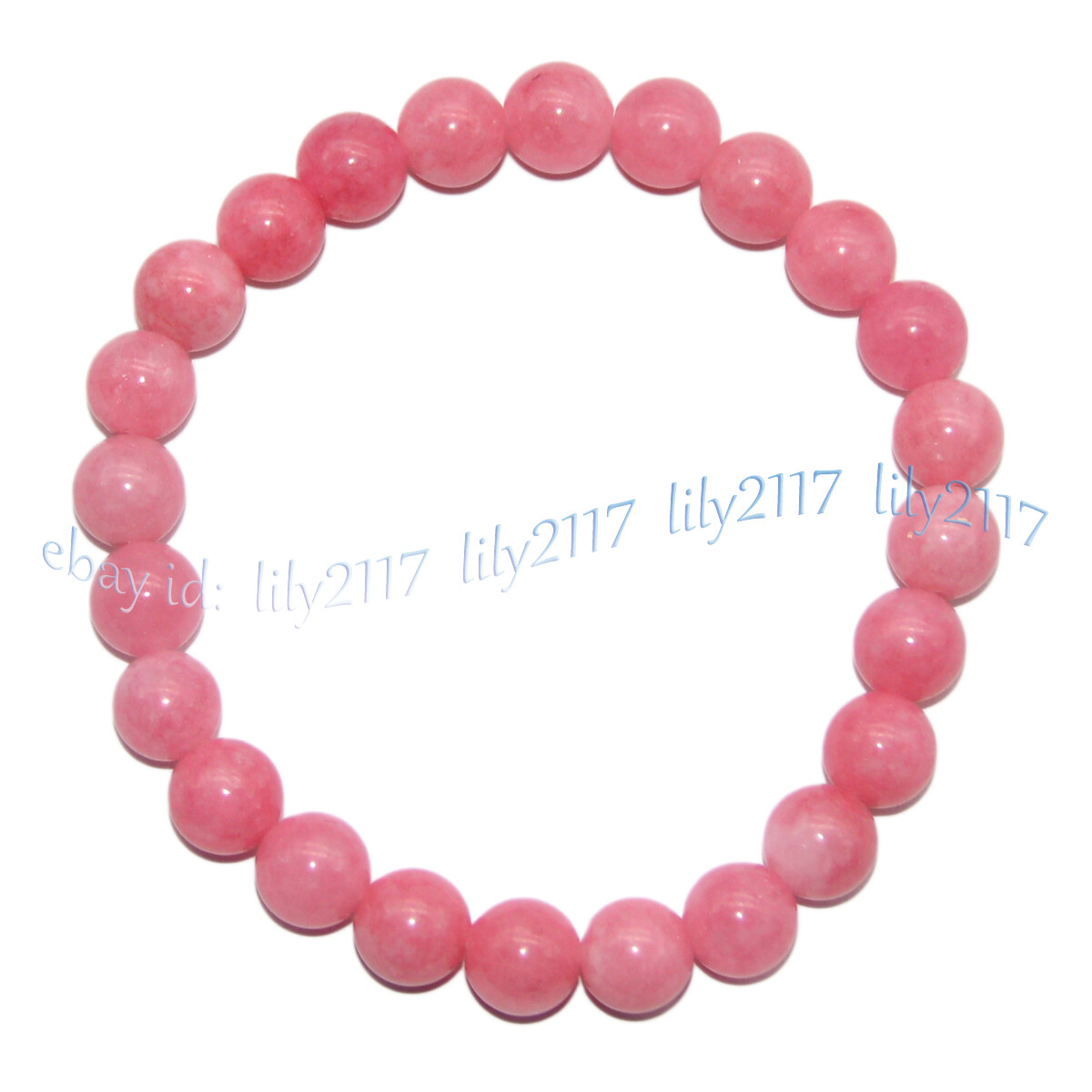 8mm Assorted Multicolor Natural Gemstone Round Beads Elastic Bracelet 7.5”