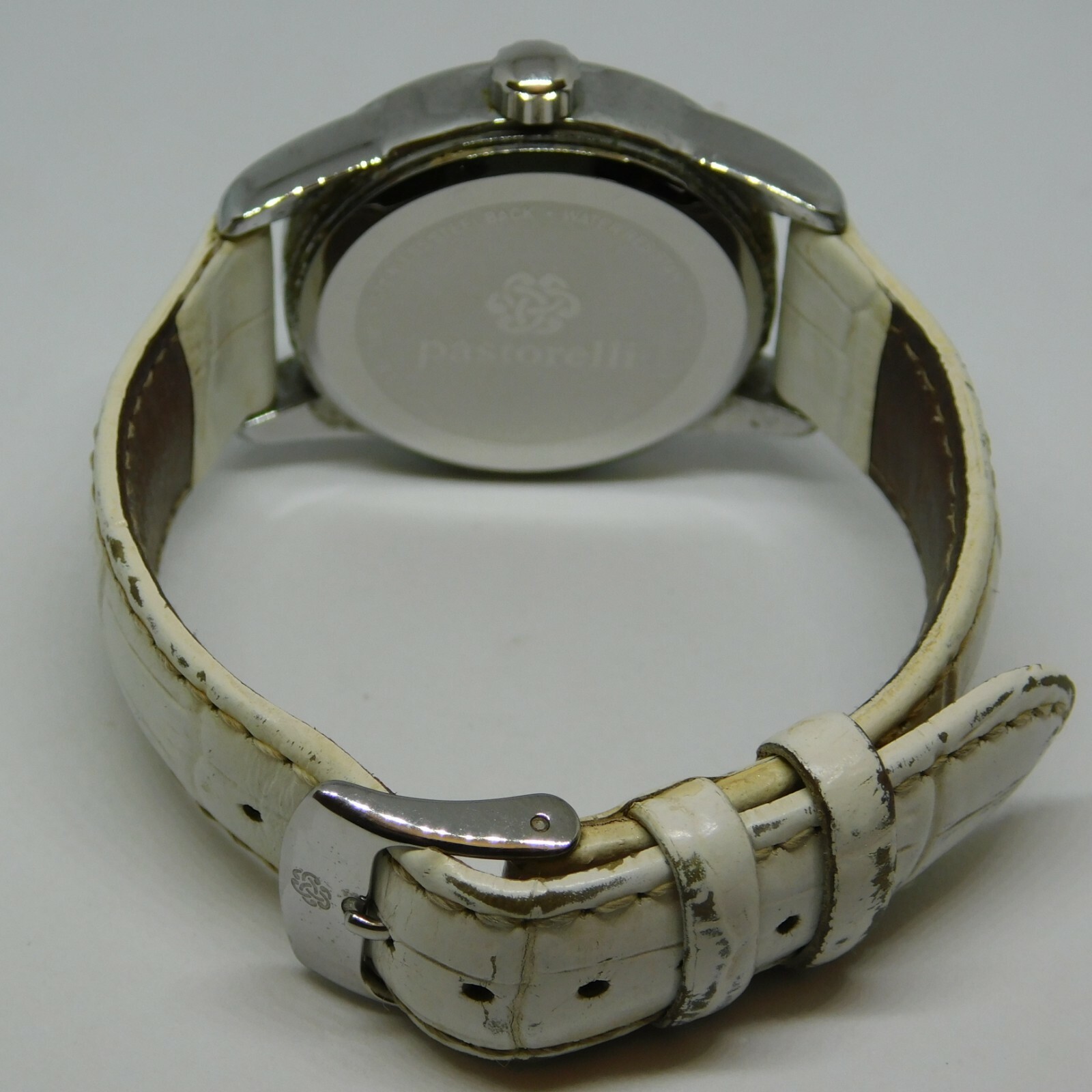 Pastorelli Silver Tone Genuine Leather Quartz Analog Women’s Watch New Battery