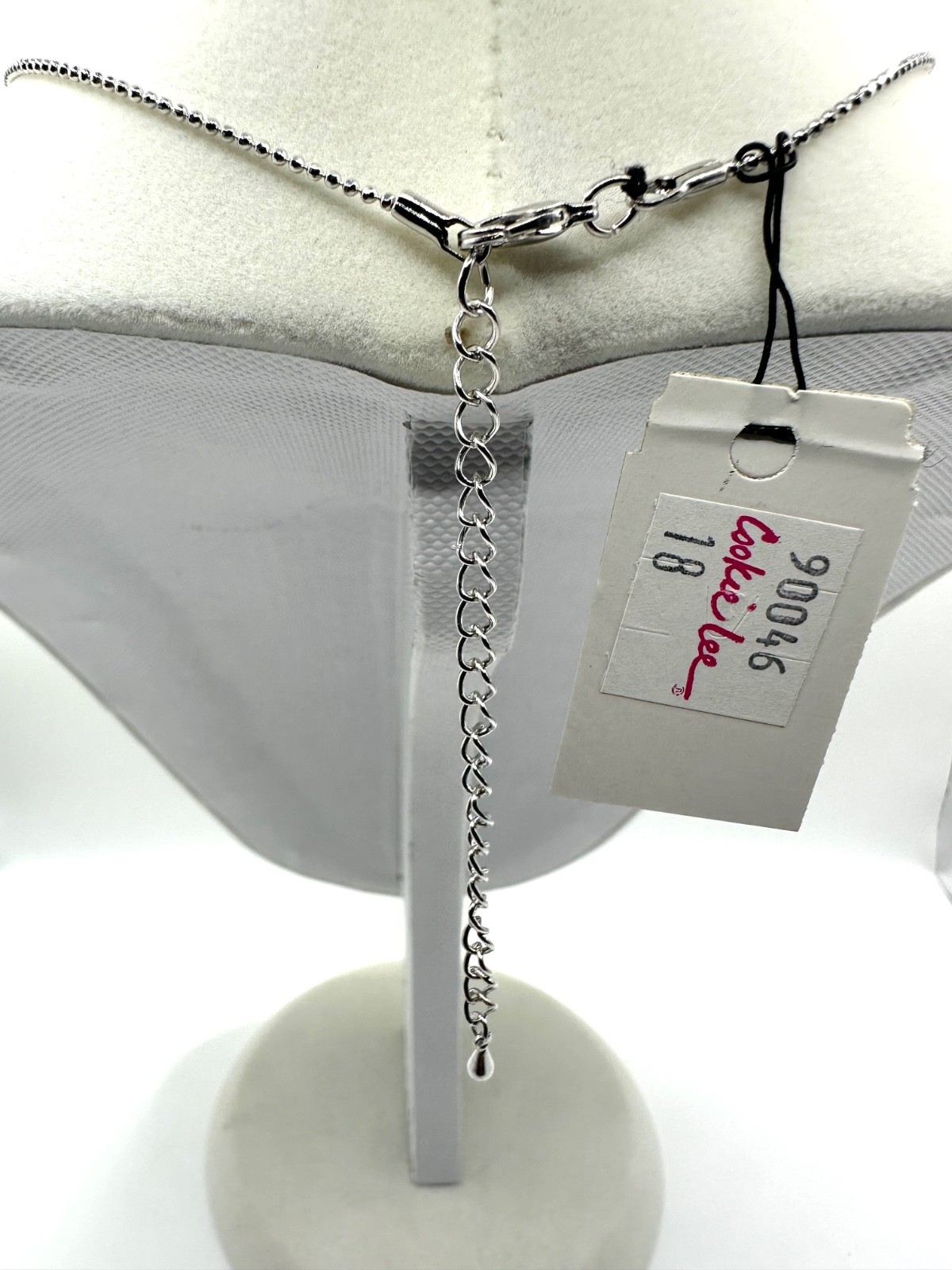 Cookie Lee Silver Tone Red Heart Aurora Borealis Crystal Pendant Necklace NWT