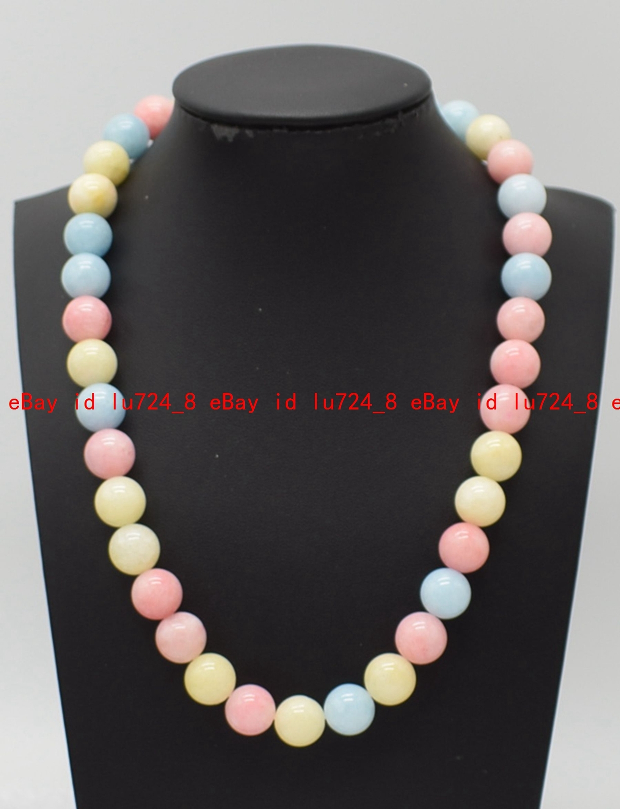 Fashion 6/8/10/12mm Natural Multicolor Morganite Round Gemstone Beads Necklace