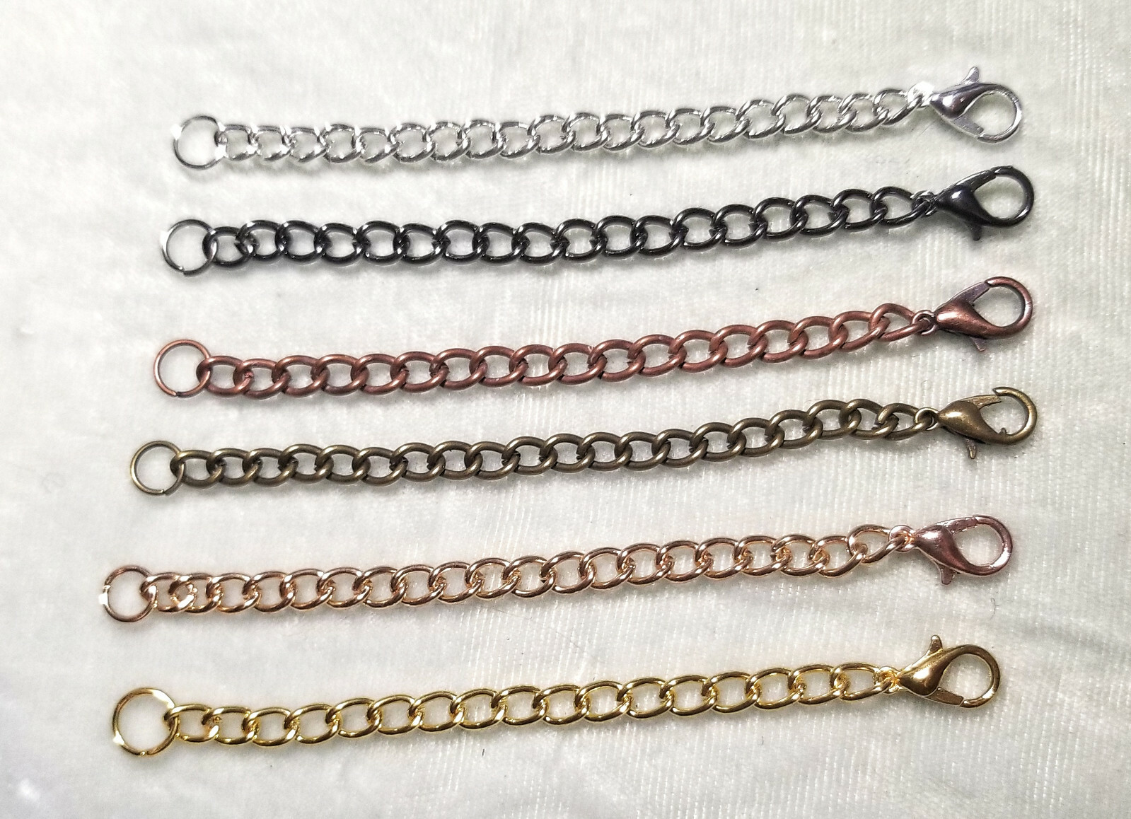 3-1/2″ Necklace bracelet Chain Extender Extension each six colors plus stainless