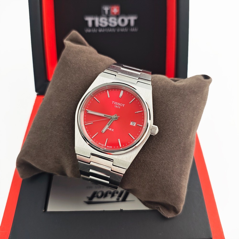 Tissot T137.410.11.421.00 PRX Red Dial Stainless Steel Men’s Watch 40mm