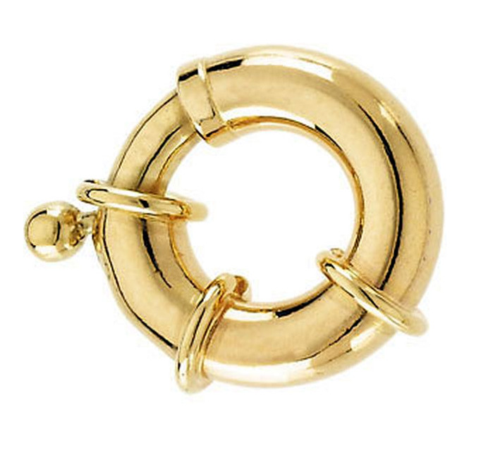 14K Solid Gold or .925 Silver 12-18mm Jumbo Spring Ring Heavy Luxury Clasp Chain
