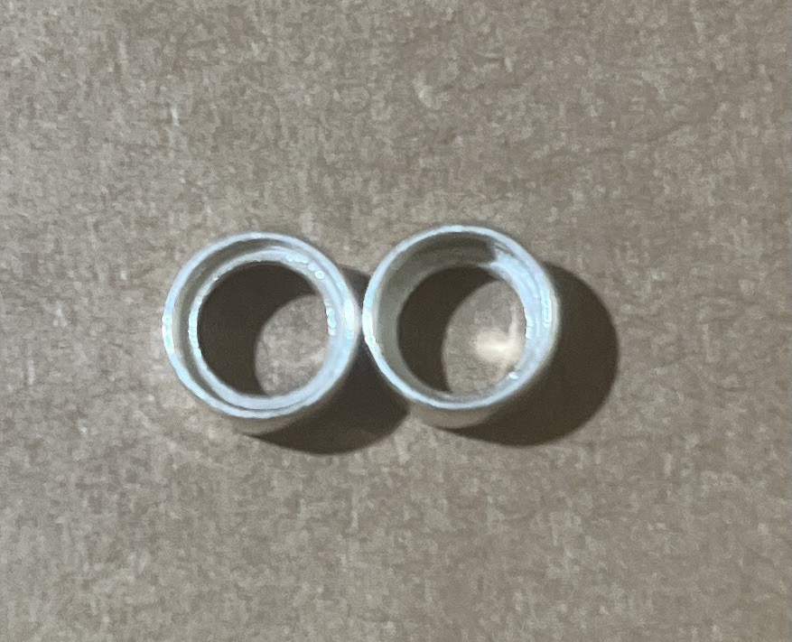 Two 7mm Round Cast Sterling Silver Bezel Cups Tube Setting 1.32grams net