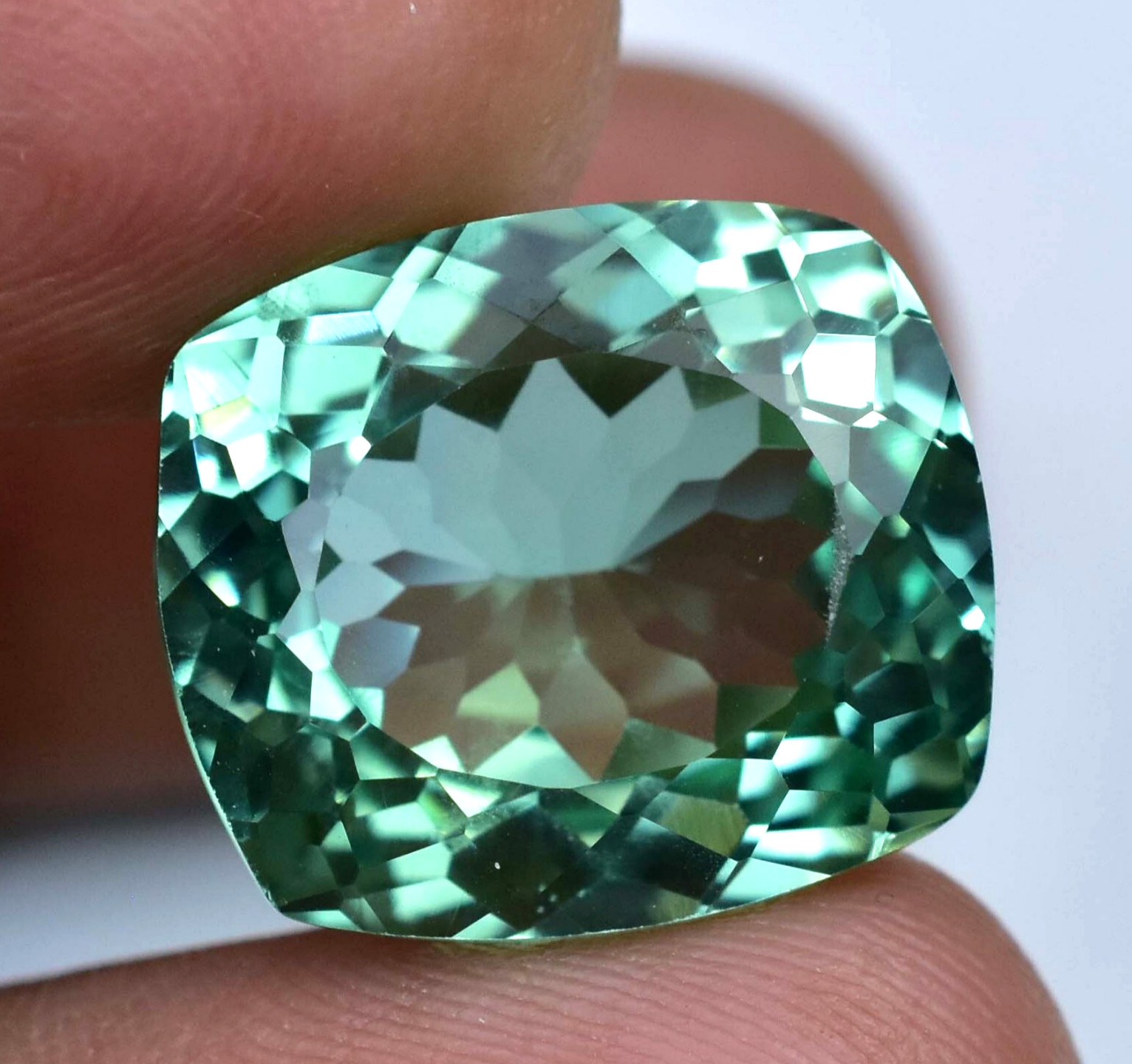 Natural Montana Green Sapphire 21.10CT Certified Cushion Stunning Loose Gemstone