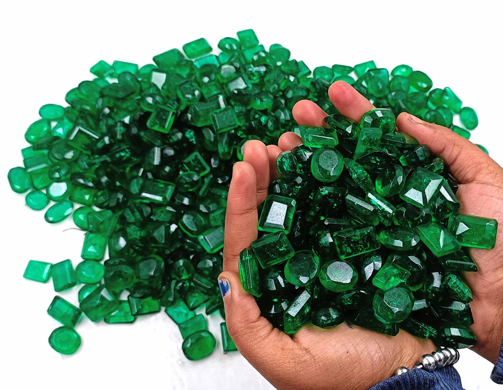 Natural Green Emerald Zambia 100 Carat Mix Shape Certified Loose Gemstone LOT
