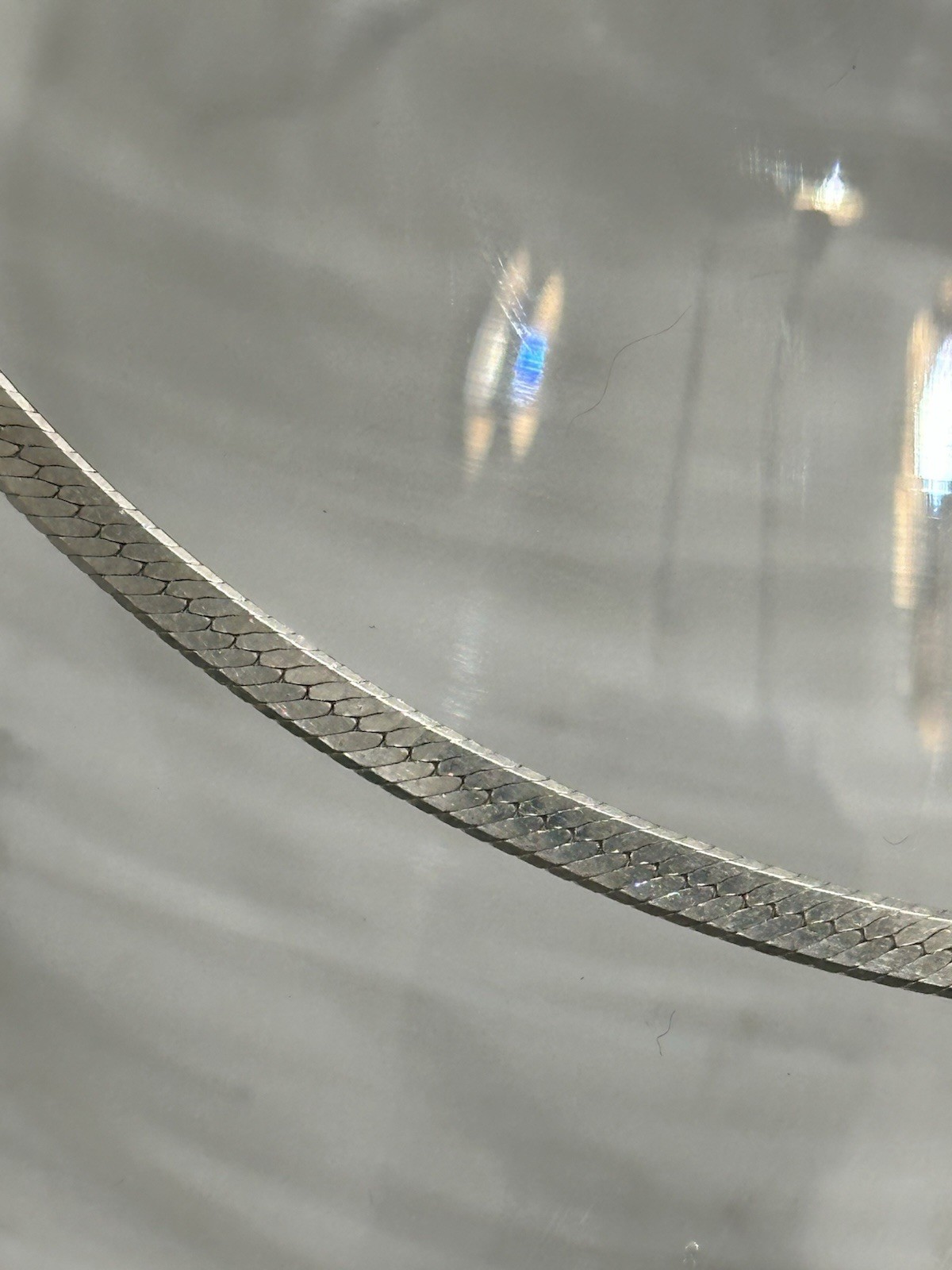 Vintage Sterling Silver 925 Herringbone Chain Necklace 18” 4mm Italy 6.6g