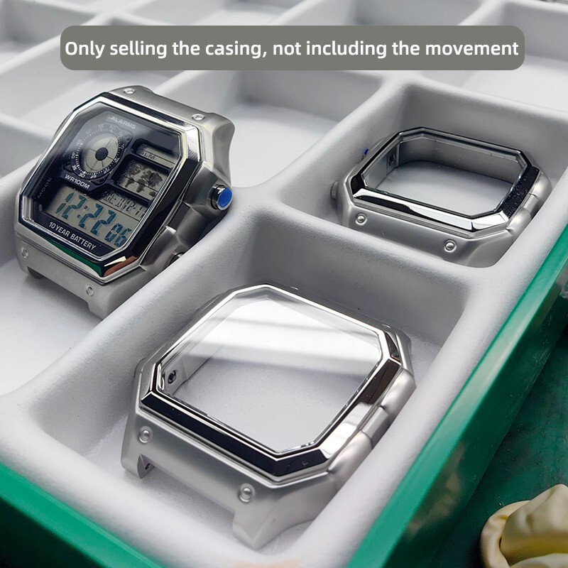 For Casio AE1200 AE1300 Modified Stainless Steel Watch Case Waterproof MetalCase
