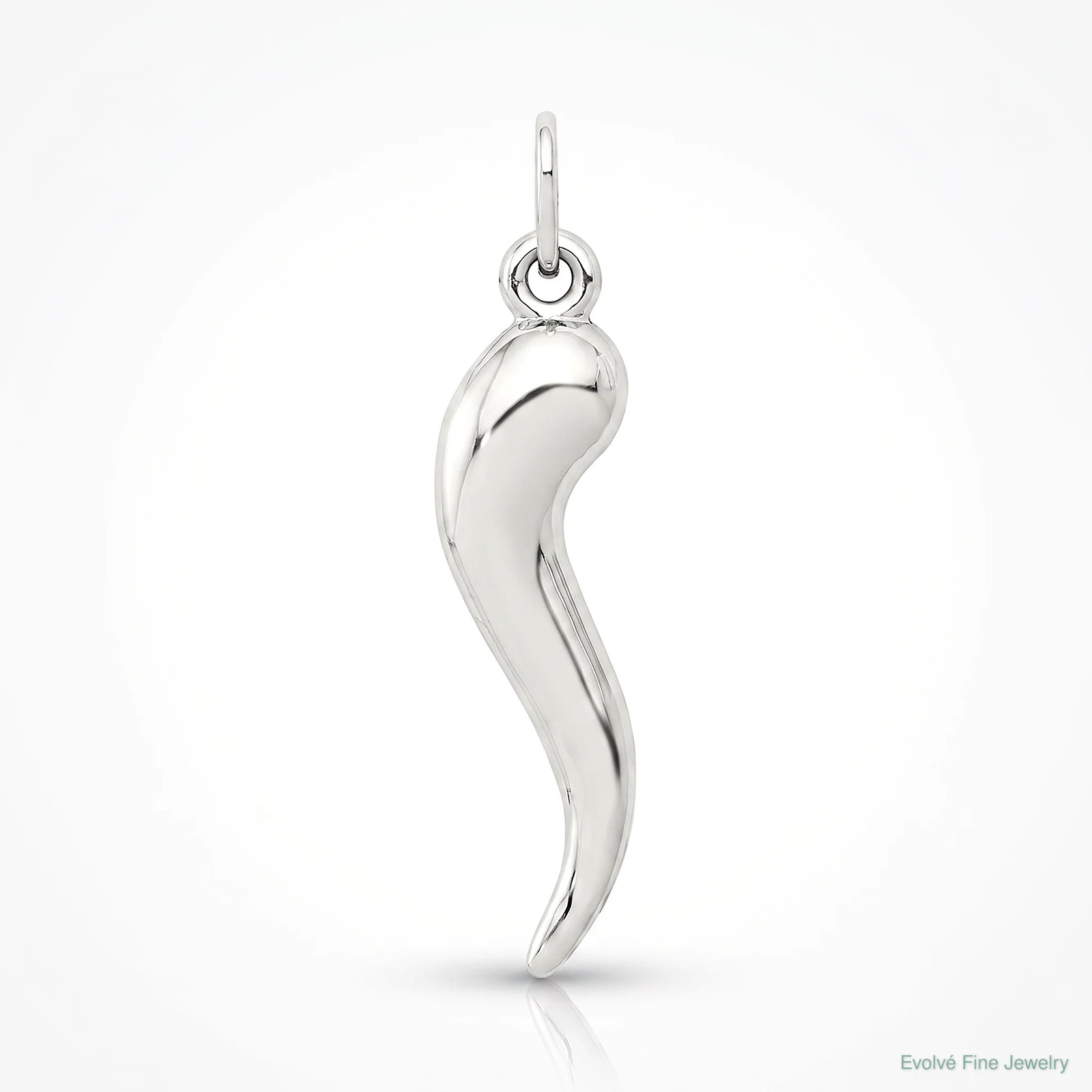 10K / 14K White Gold Italian Horn Charm