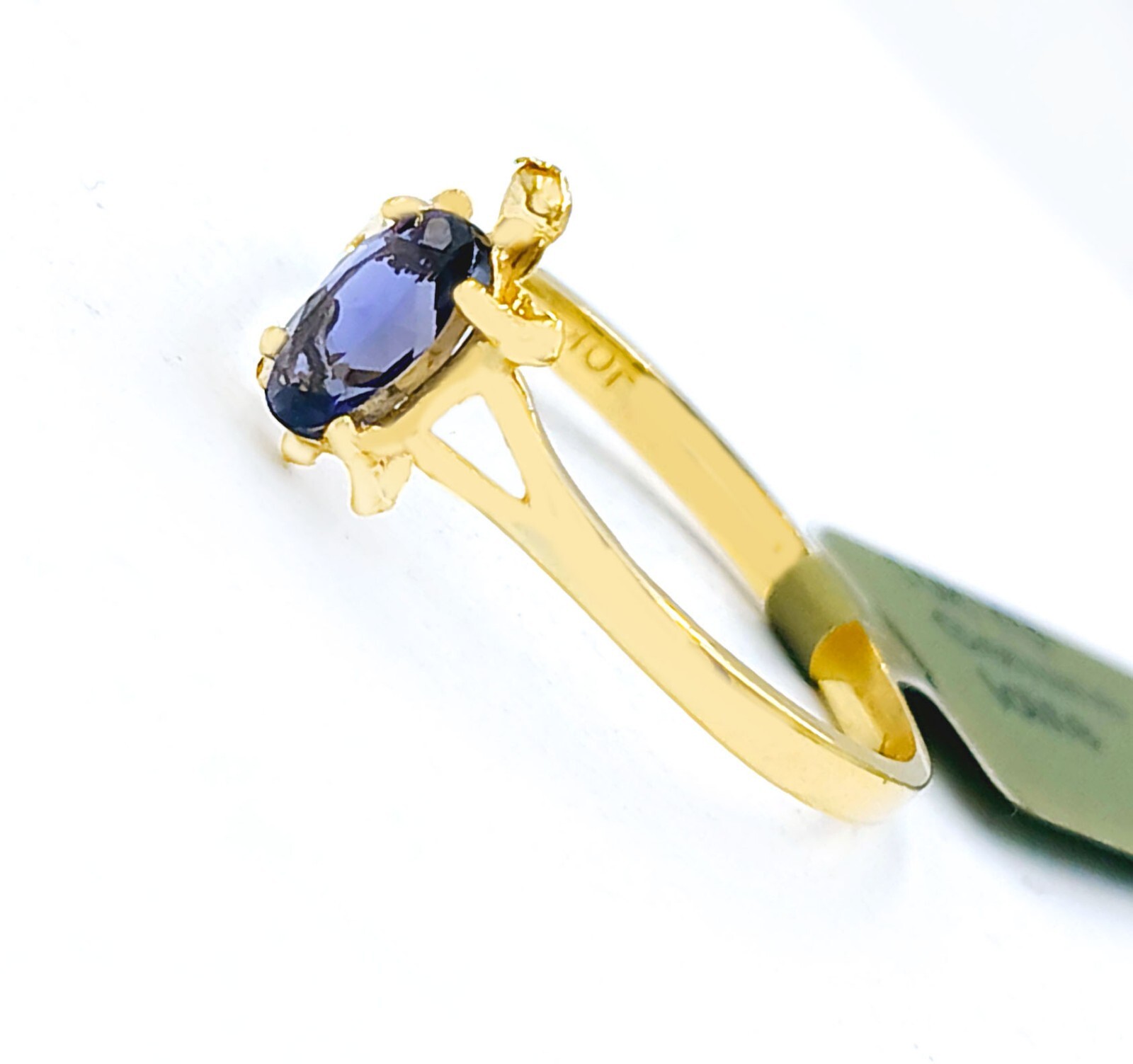 GENUINE 0.72 Cts IOLITE TURTLE RING 10K SOLID YELLOW GOLD-Free Appraisal Service