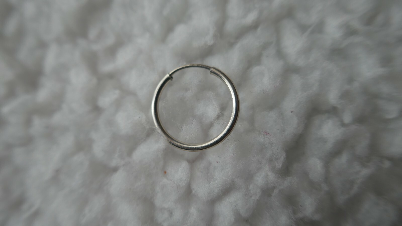 Sterling Silver 14mm Endless Hoop Earring Single 1.3mm Thick NEW