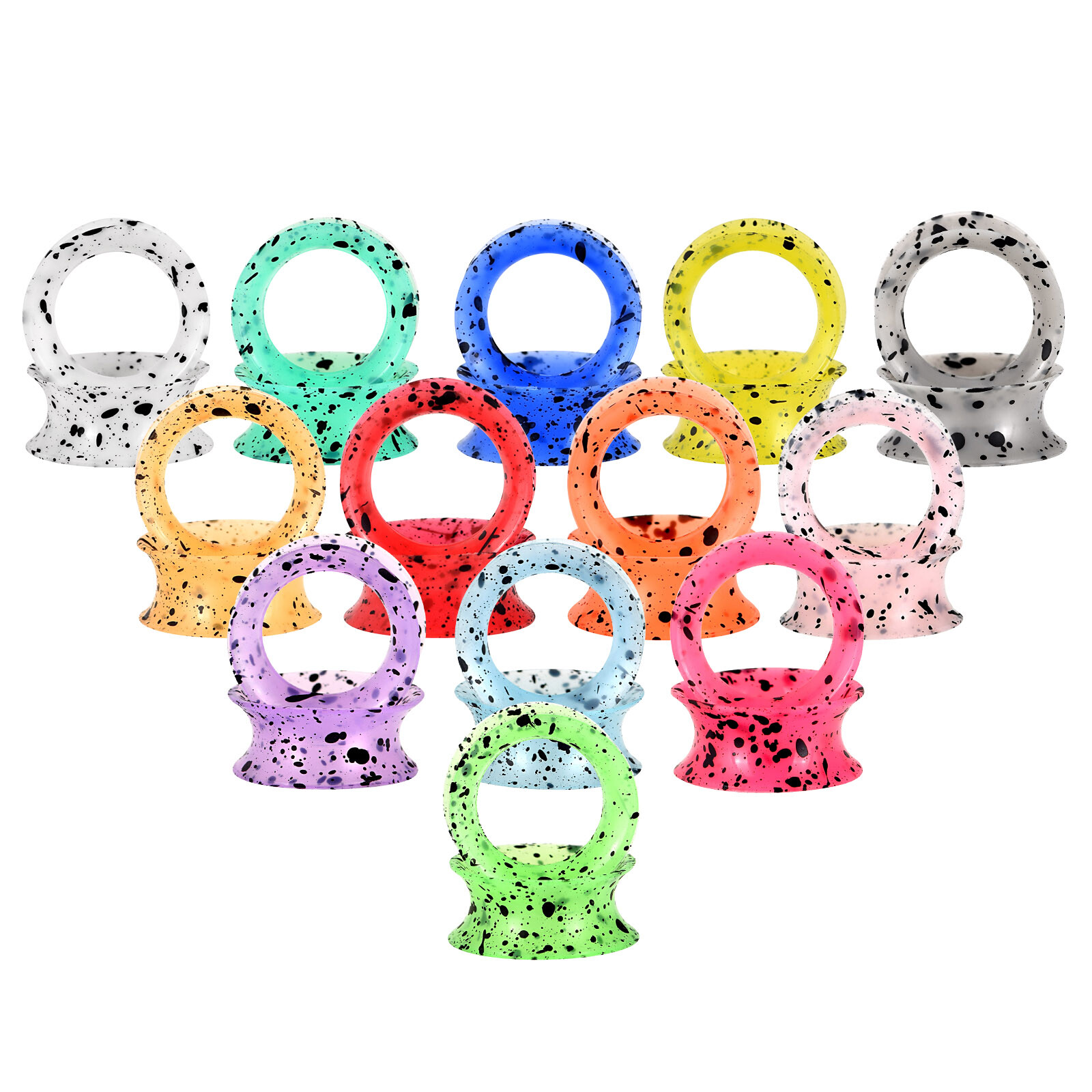 2 Pcs Thin Flexible Silicone Tunnels Ear Gauges Plugs Earskin Expander 2g-3/4″