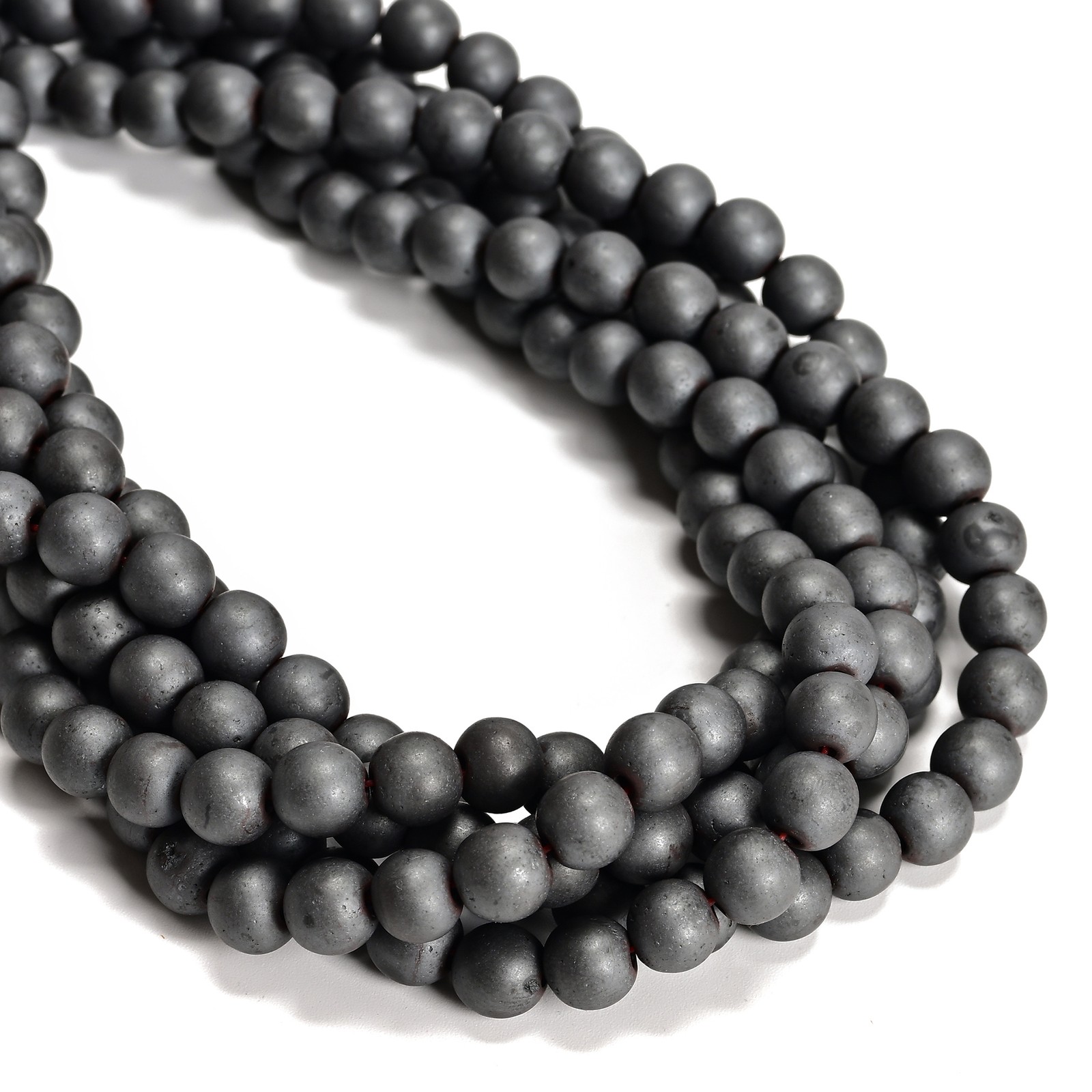 Gray Hematite Matte Round Beads 2mm 3mm 4mm 6mm 8mm 10mm 12mm 15.5″ Strand