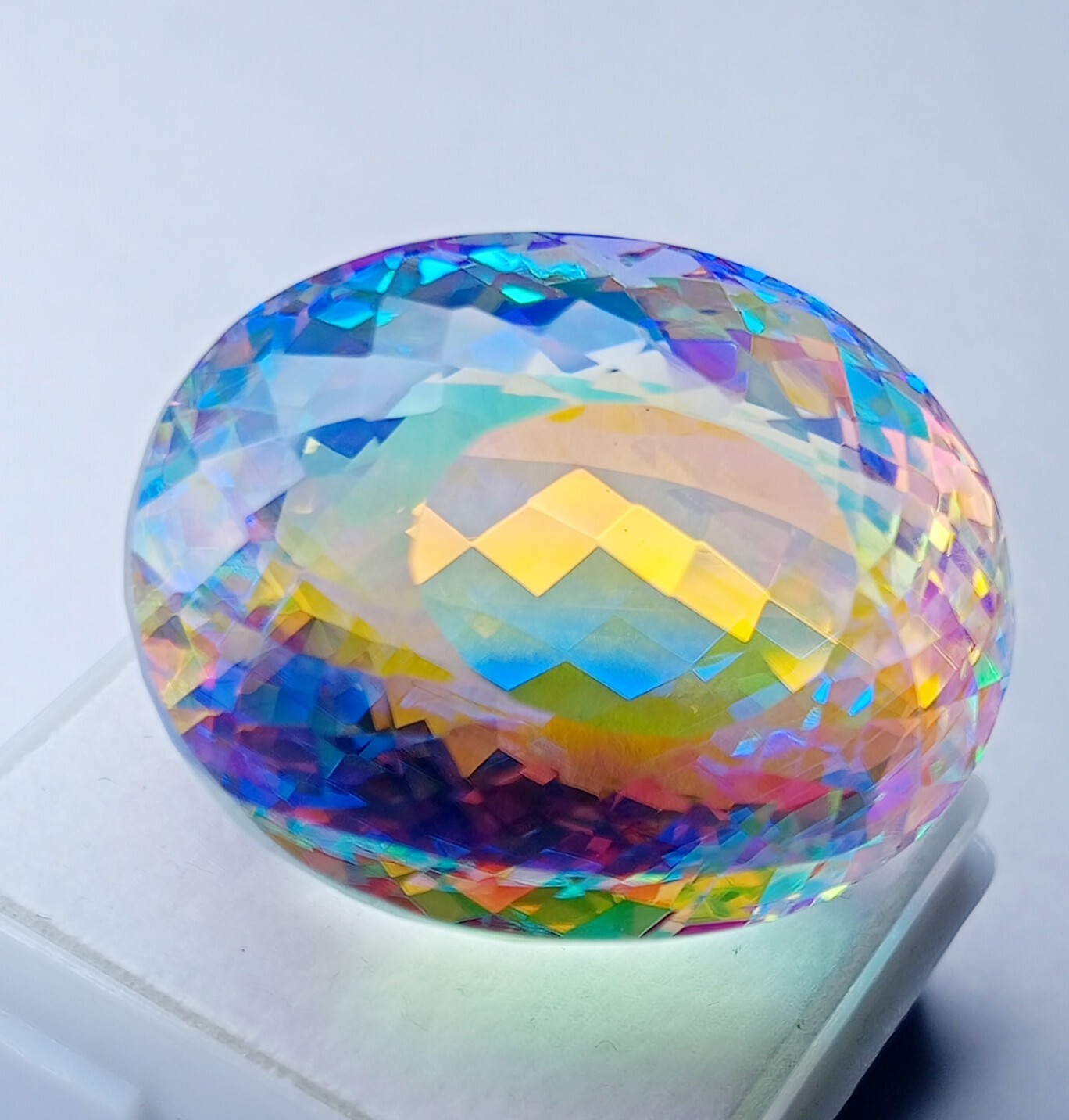 Mystic Topaz Natural Rainbow Certified Oval Cut Excellent 67.80Ct Loose Gemstone
