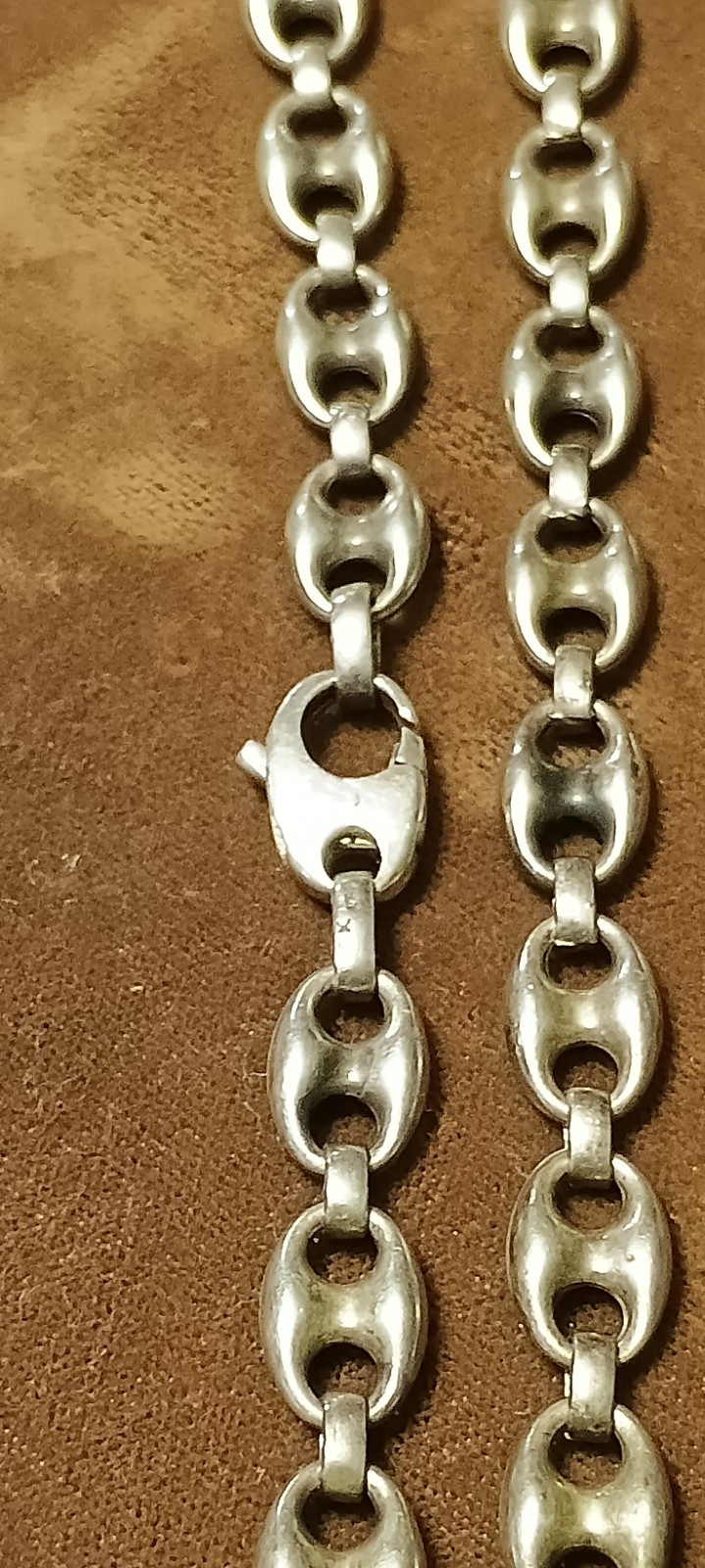 Vintage Solid .925 Sterling Silver Puffed Mariner Link Chain Necklace 39.66G