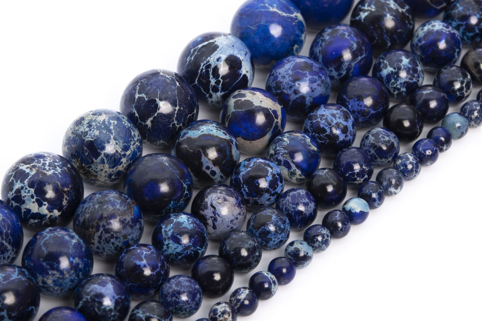 Stormy Ocean Blue Sea Sediment Imperial Jasper AAA Round Beads 4/6/8/10/12MM