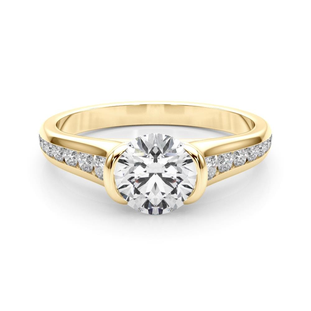 VS F 1.35-2.35 Ct Engagement Wedding Ring Round Lab Grown Diamond 14K Solid Gold