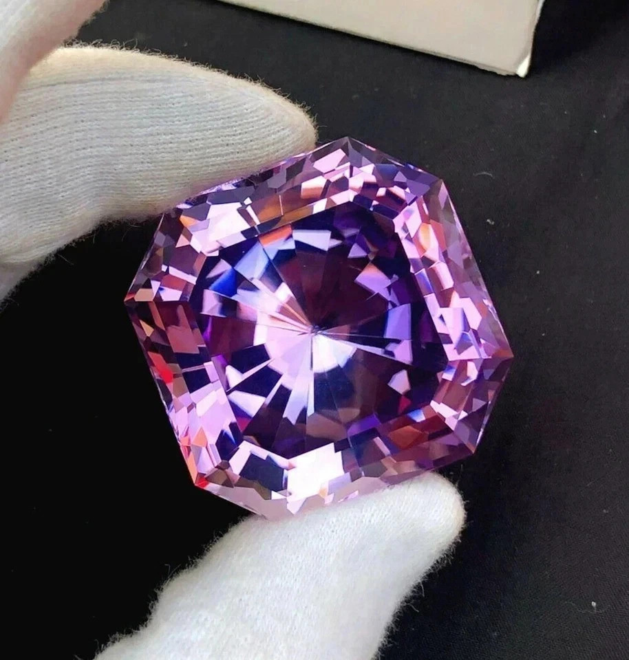 Certified 55.01 Ct Natural Asscher Cut Brazilian Pink Kunzite Loose Gemstone