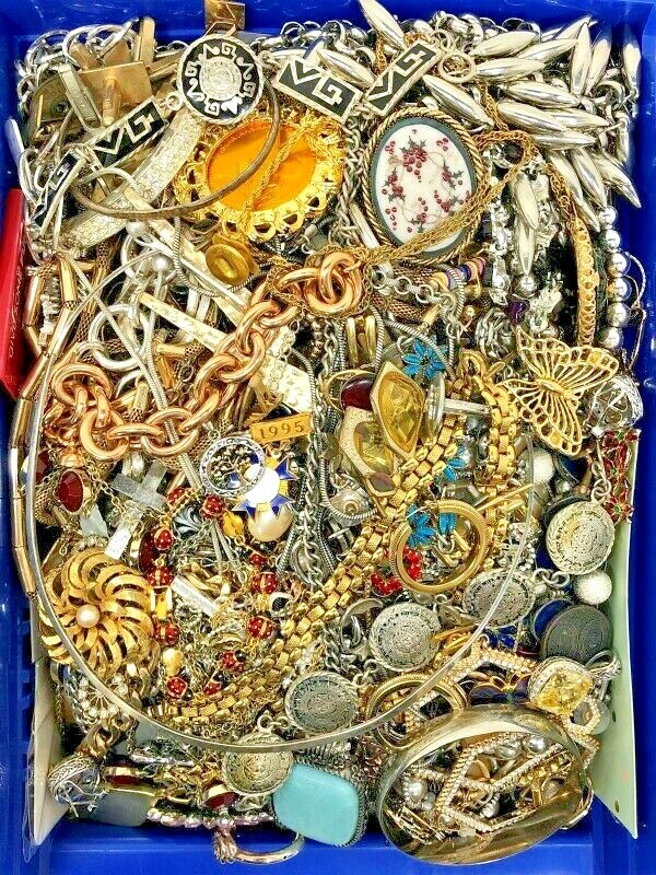 10 Lbs Pound Unsorted Tangled Jewelry Vintage Modern Lot Wear Junk TREASURE HUNT