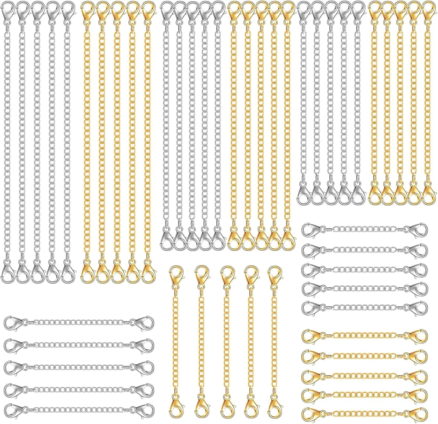 30Pcs Chain Extenders for Necklace, Necklace Extenders for Women Girls Bracelet