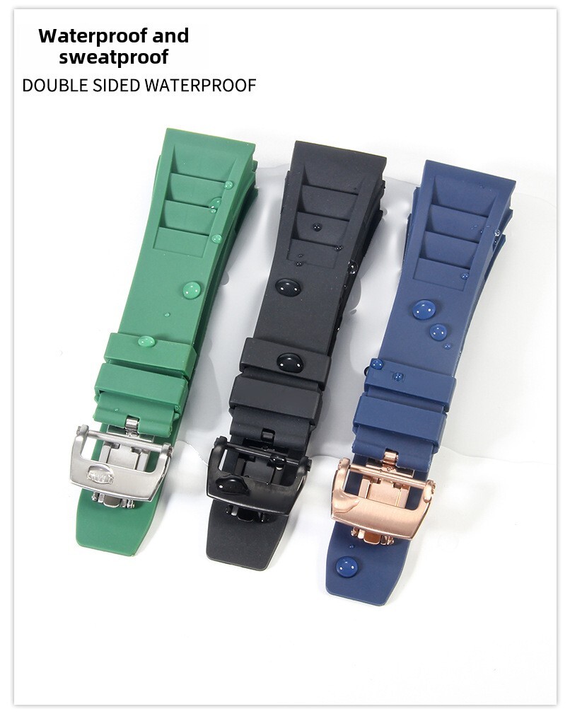 High Quality Screwed Rubber Watch Strap Fits Richard Mille Silicone Watch Bands