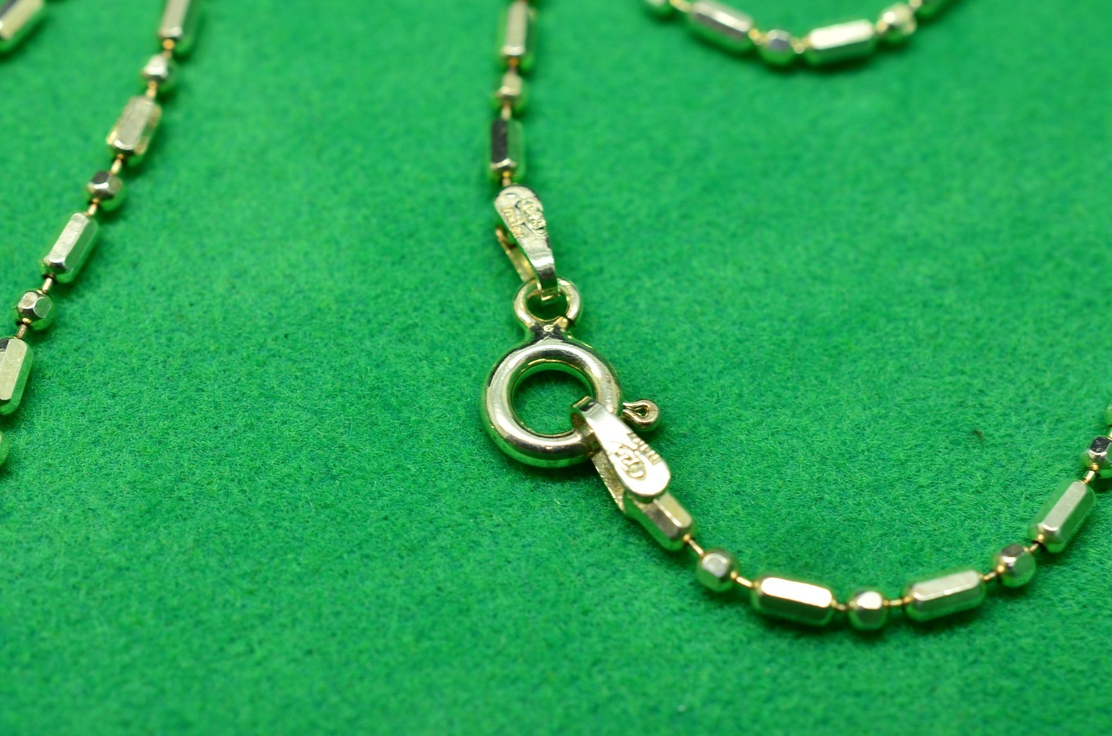 24″ Silver Plated Bead and Bar chain necklace 1.2mm