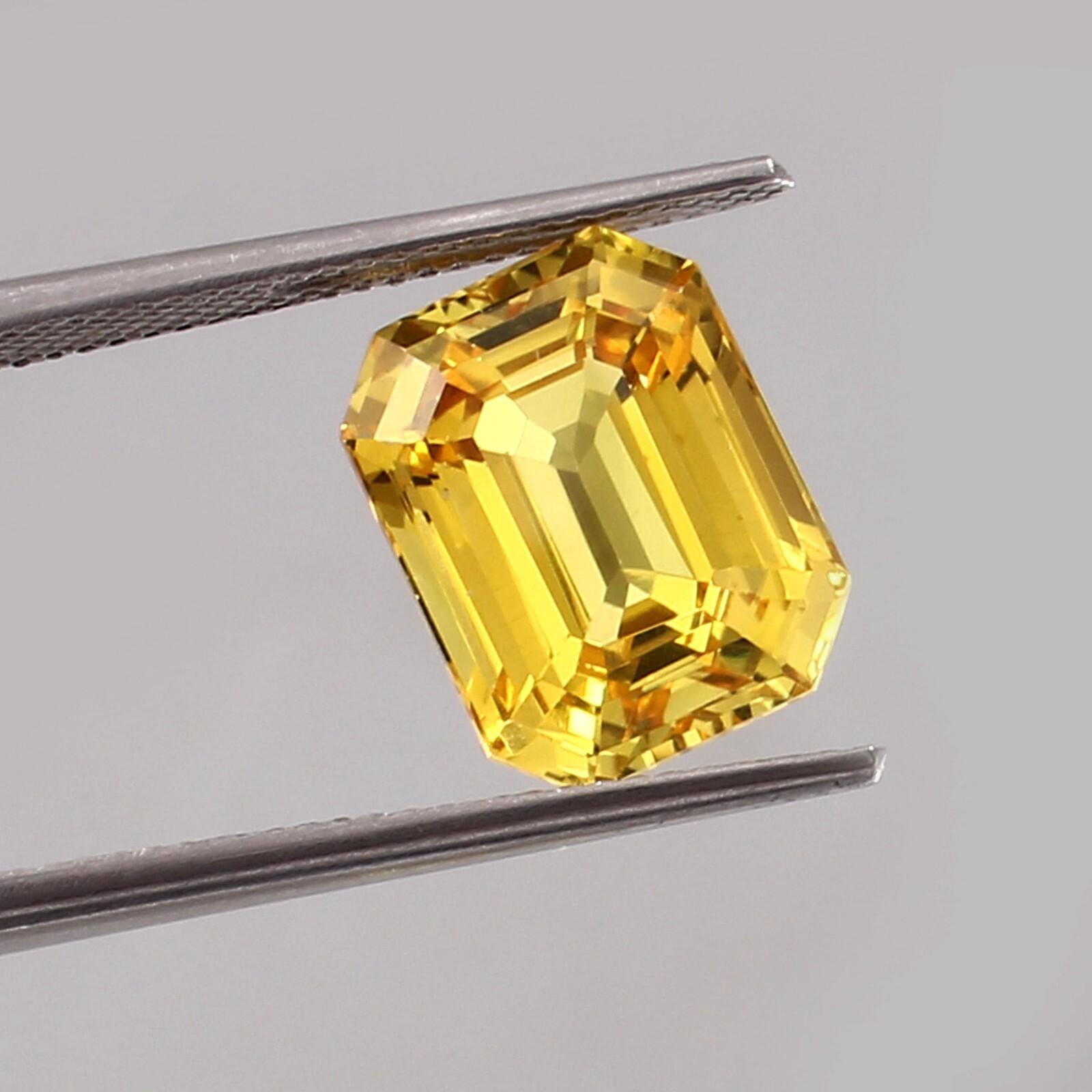 AAA Natural Flawless Ceylon Yellow Sapphire Loose Radiant Cut Gemstone 12×9 MM