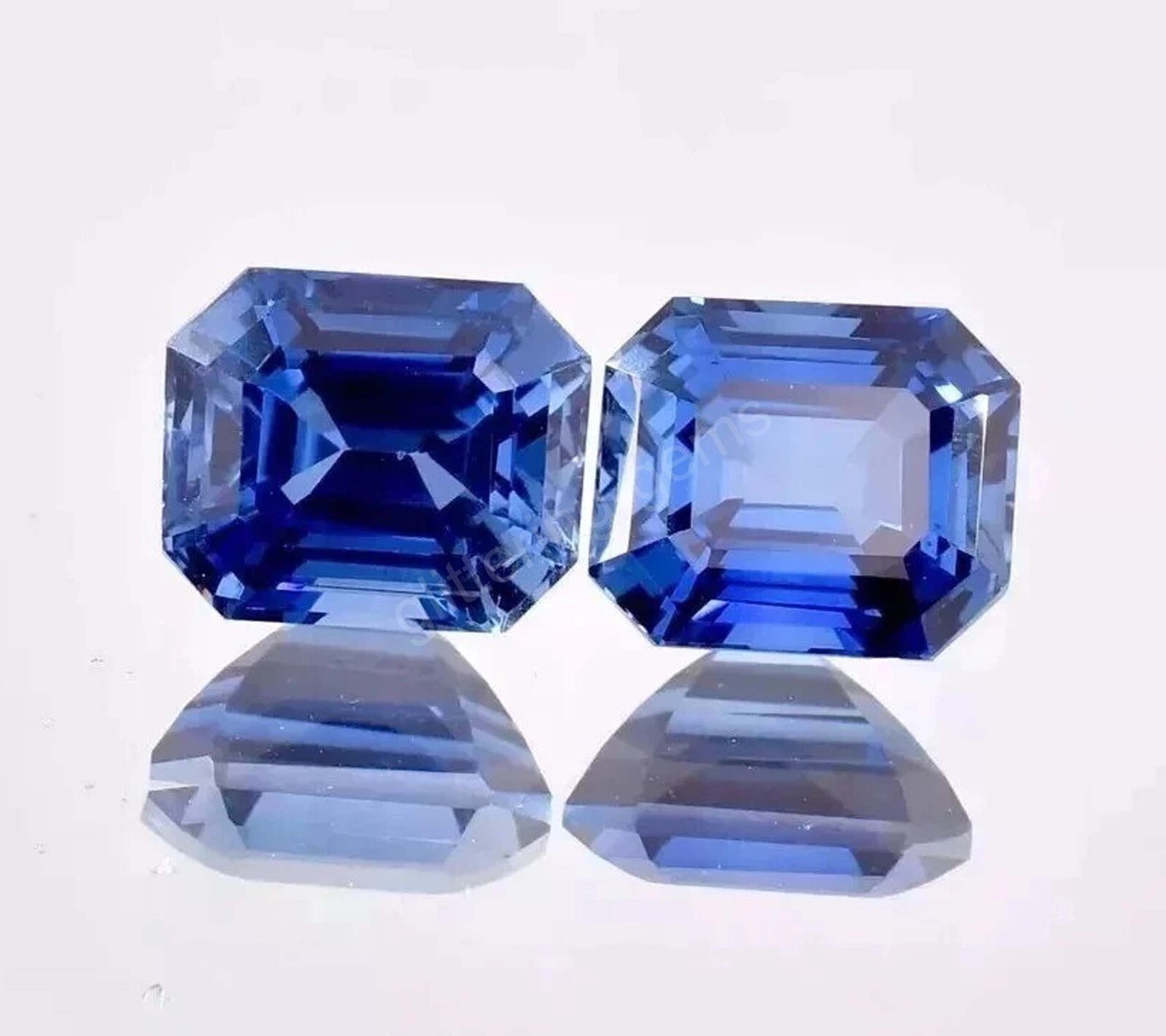 2 Pcs Flawless Natural 22.00Ct Blue Sapphire IGL Emerald Cut Loose Gemstone 5MSC