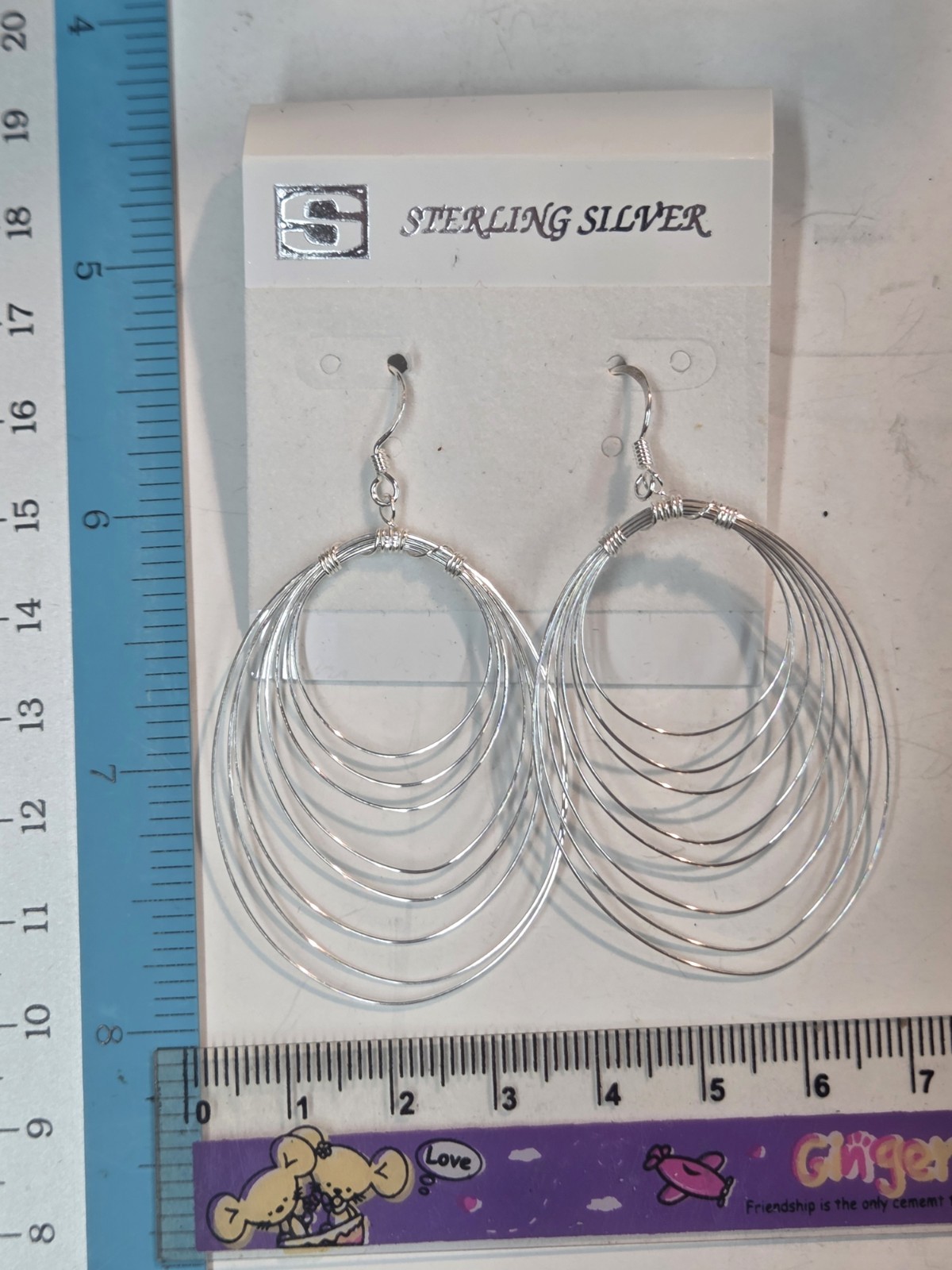 Sterling Silver Wire Hoop Drop Earring