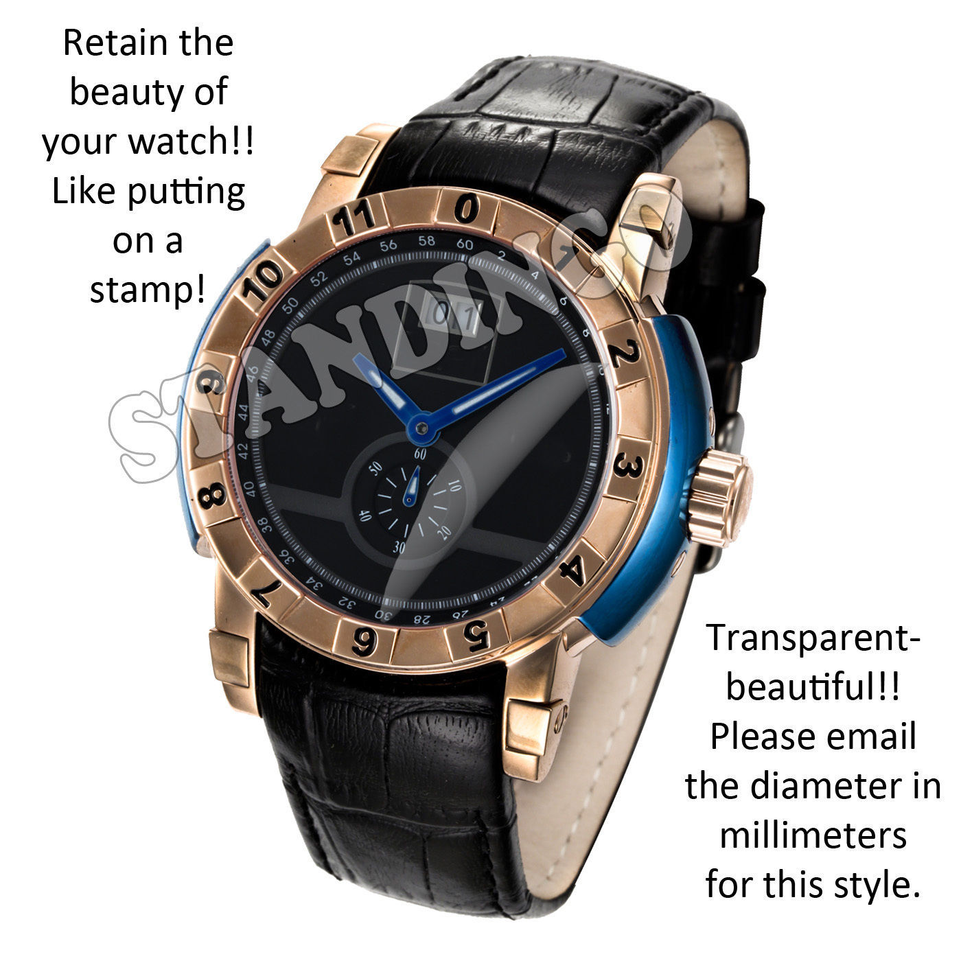 HD Clear Watch Protector Crystal protector /glass / cover /anti-scratch set of 2