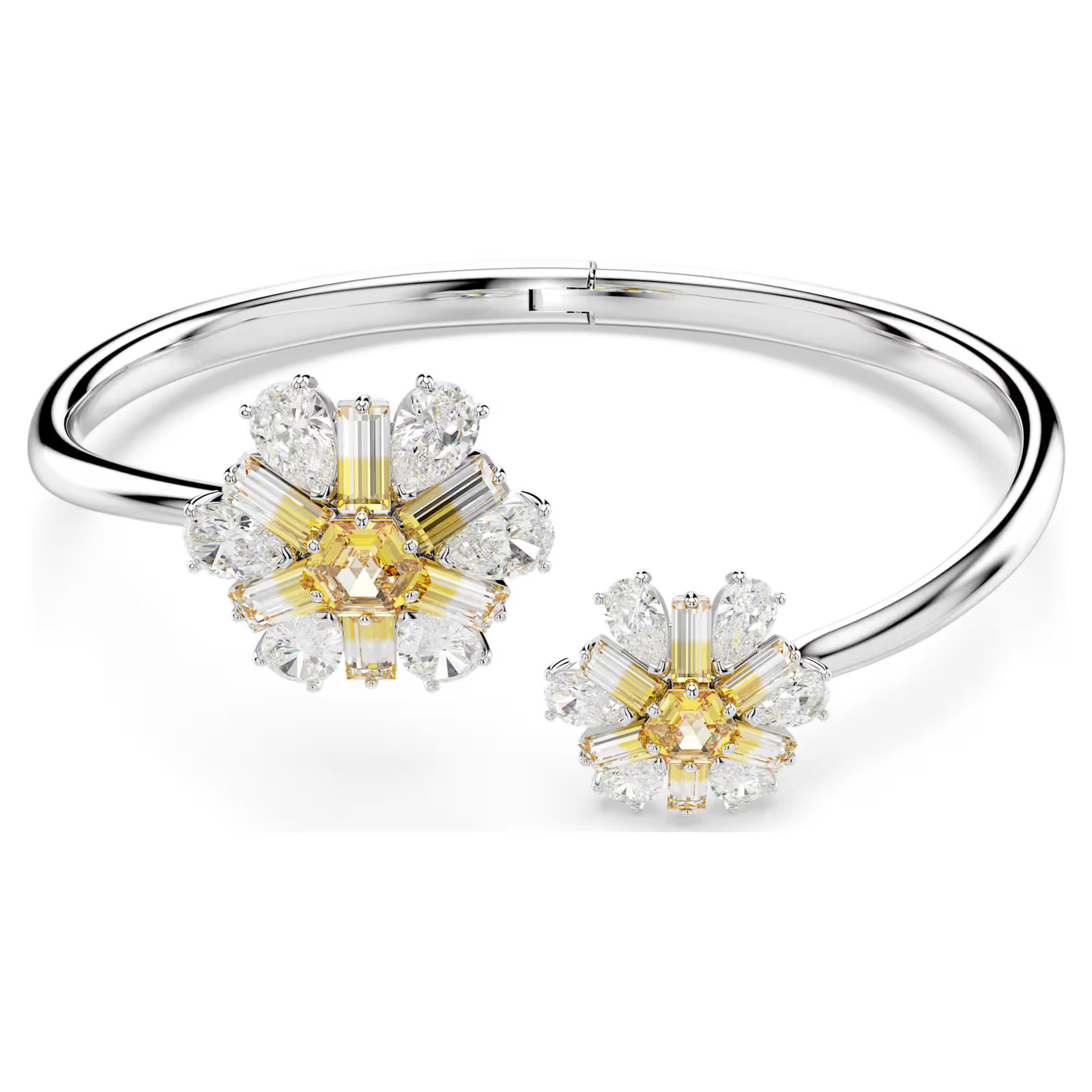 Idyllia Yellow Rhodium Plated Bangle Flower New