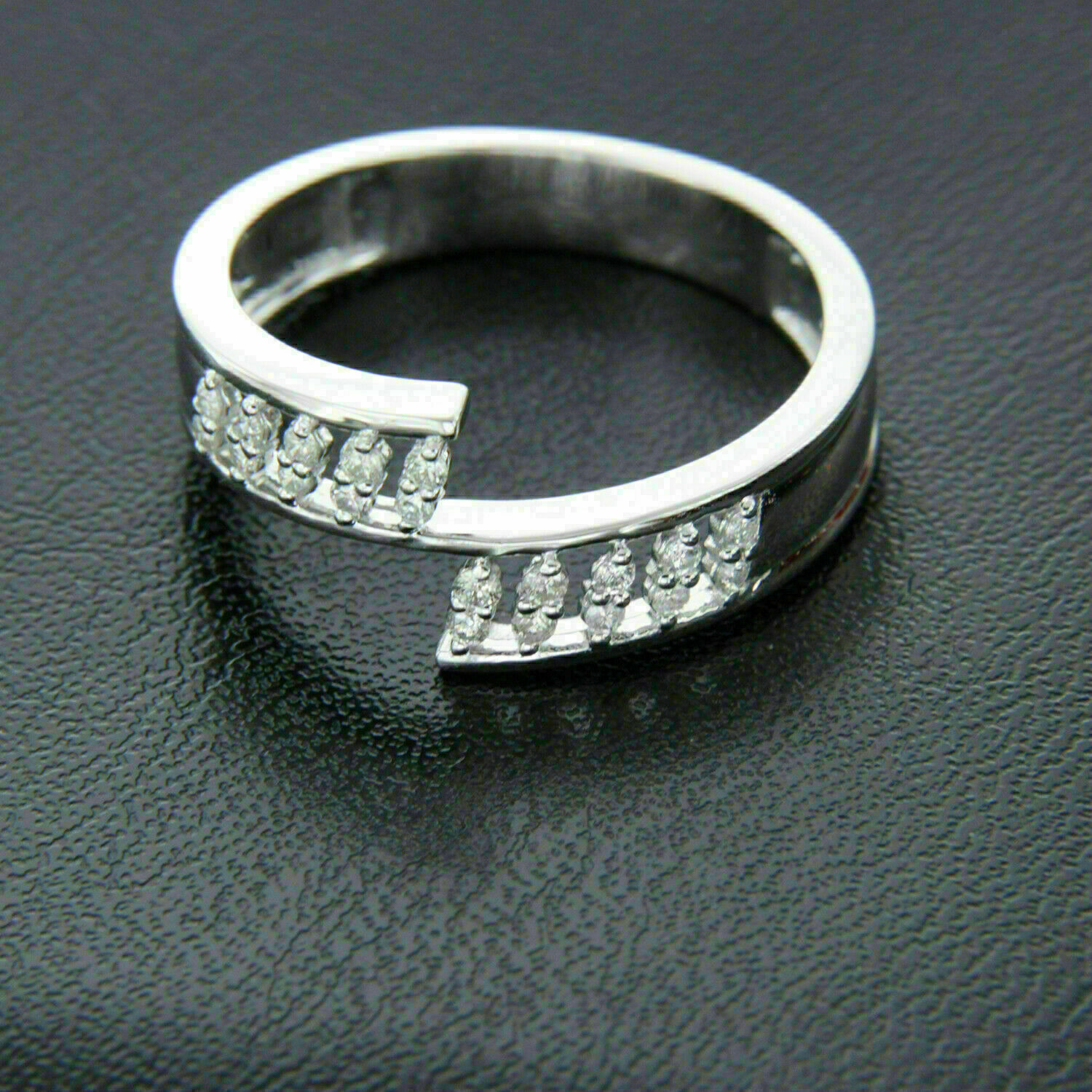 1.20 Ct Round Cut Diamond Simulated Engagement Bypass Ring 925 Sterling Silver