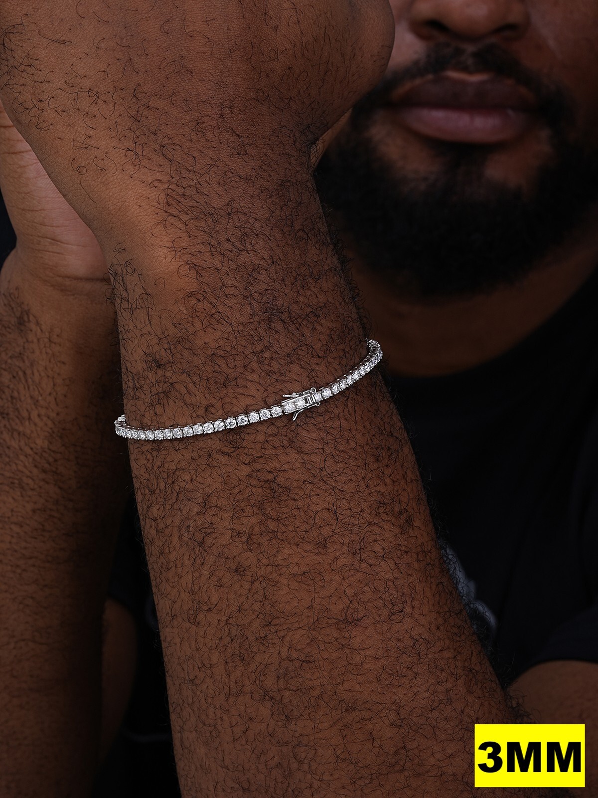 Tennis Bracelet SOLID 925 Sterling Silver MOISSANITE Passes Tester 3-7mm