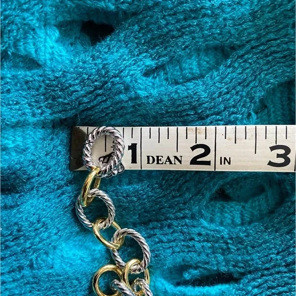 David Yurman Oval Link Chain Bracelet in Silver with 18k Gold 12mm