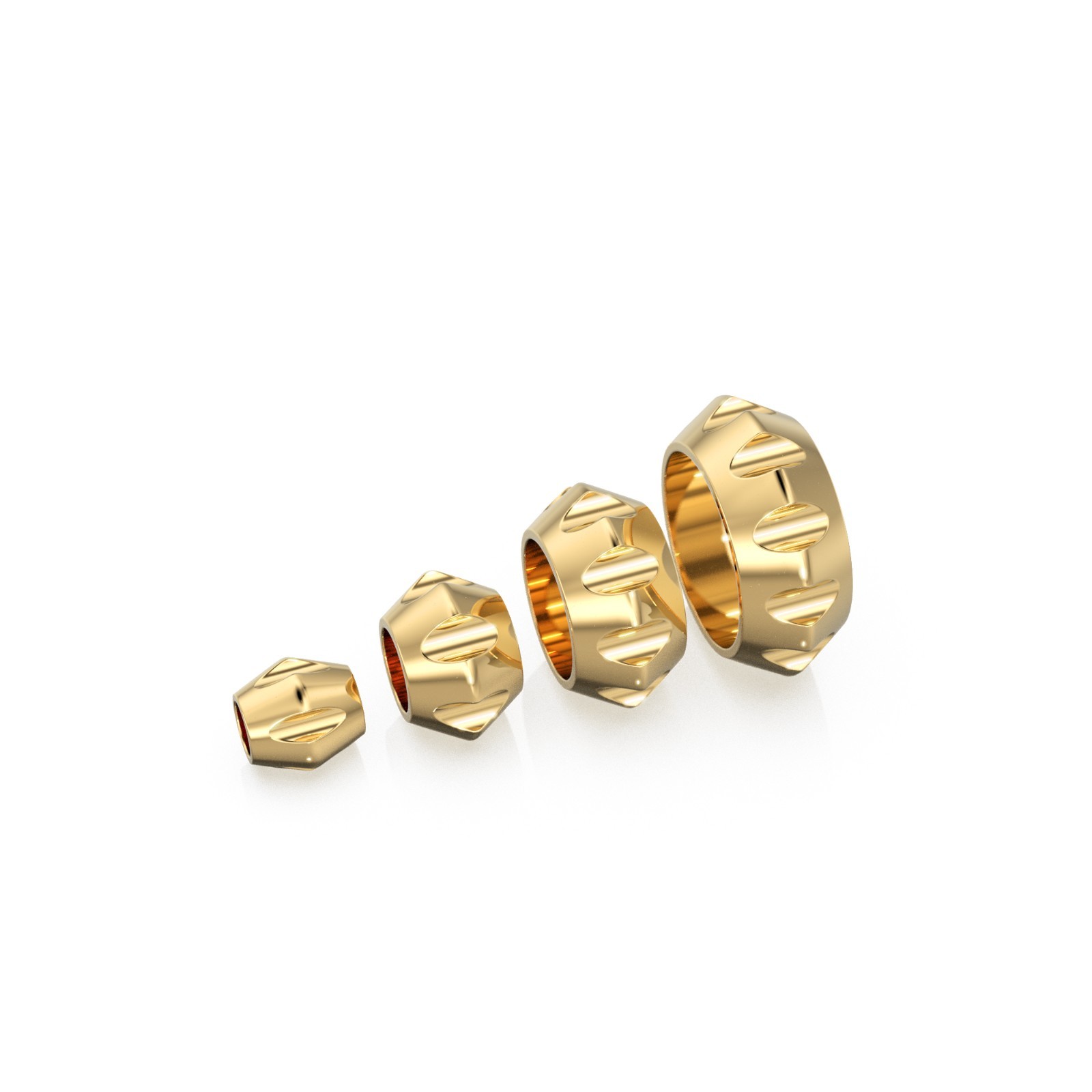 Bicone 18k Solid Gold Spacer Beads / 14k Jewelry Making Supplies / Lightweight W