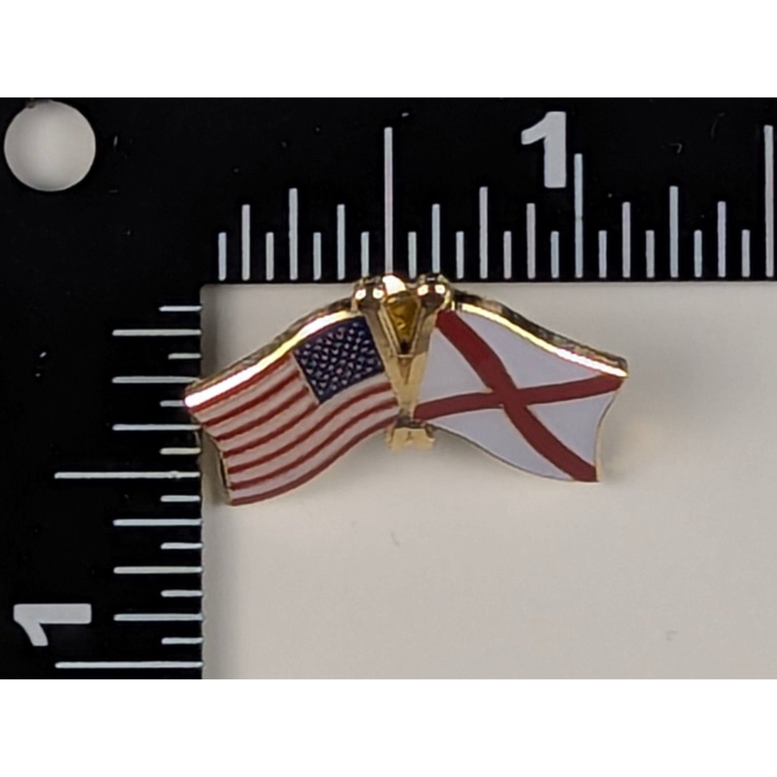 Alabama State Flag / American Flag Crossed Flags Lapel Pin