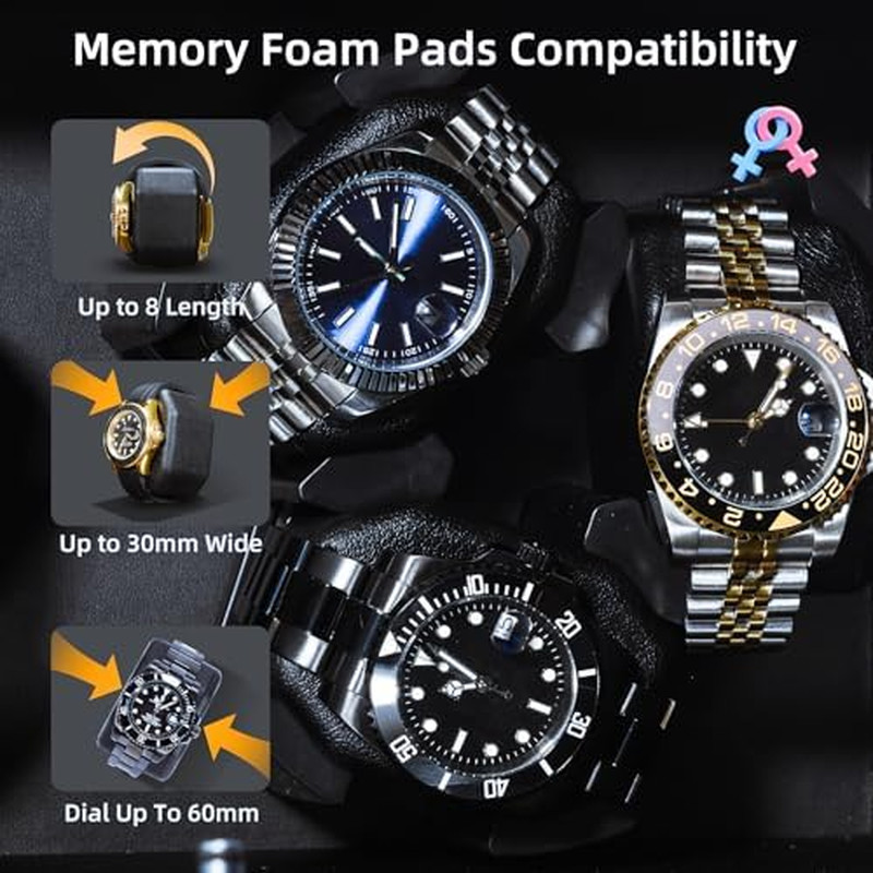 Watch Winders,With 6 Automatic Watches Winder Spinner,Super Quiet Motor and Blue