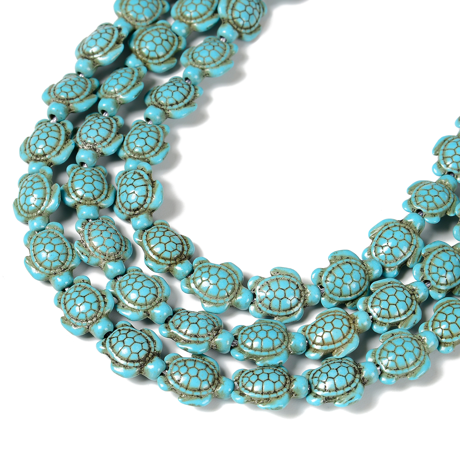 Blue or White Howlite Turquoise Turtle Beads 15x18mm 15.5″ Strand