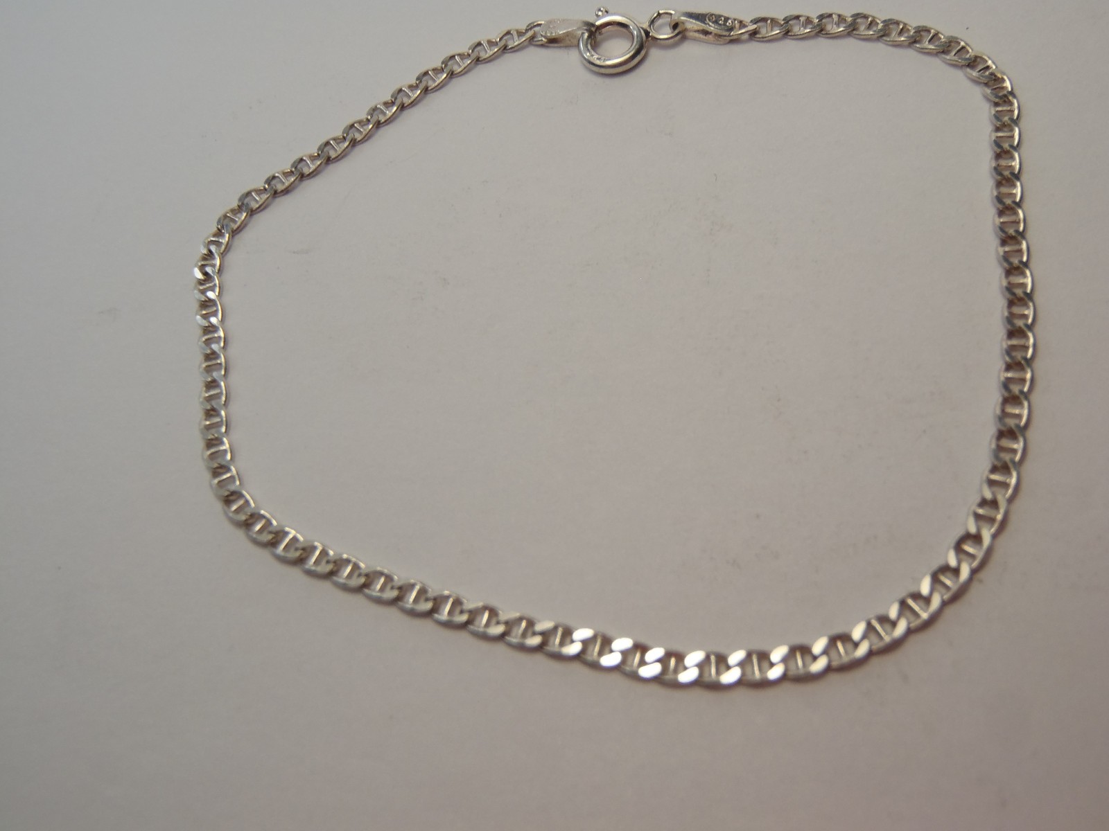 ESTATE STERLING SILVER MARINER LINK 2MM WIDE 8″ ITALY BRACELET FREE SHIPPING