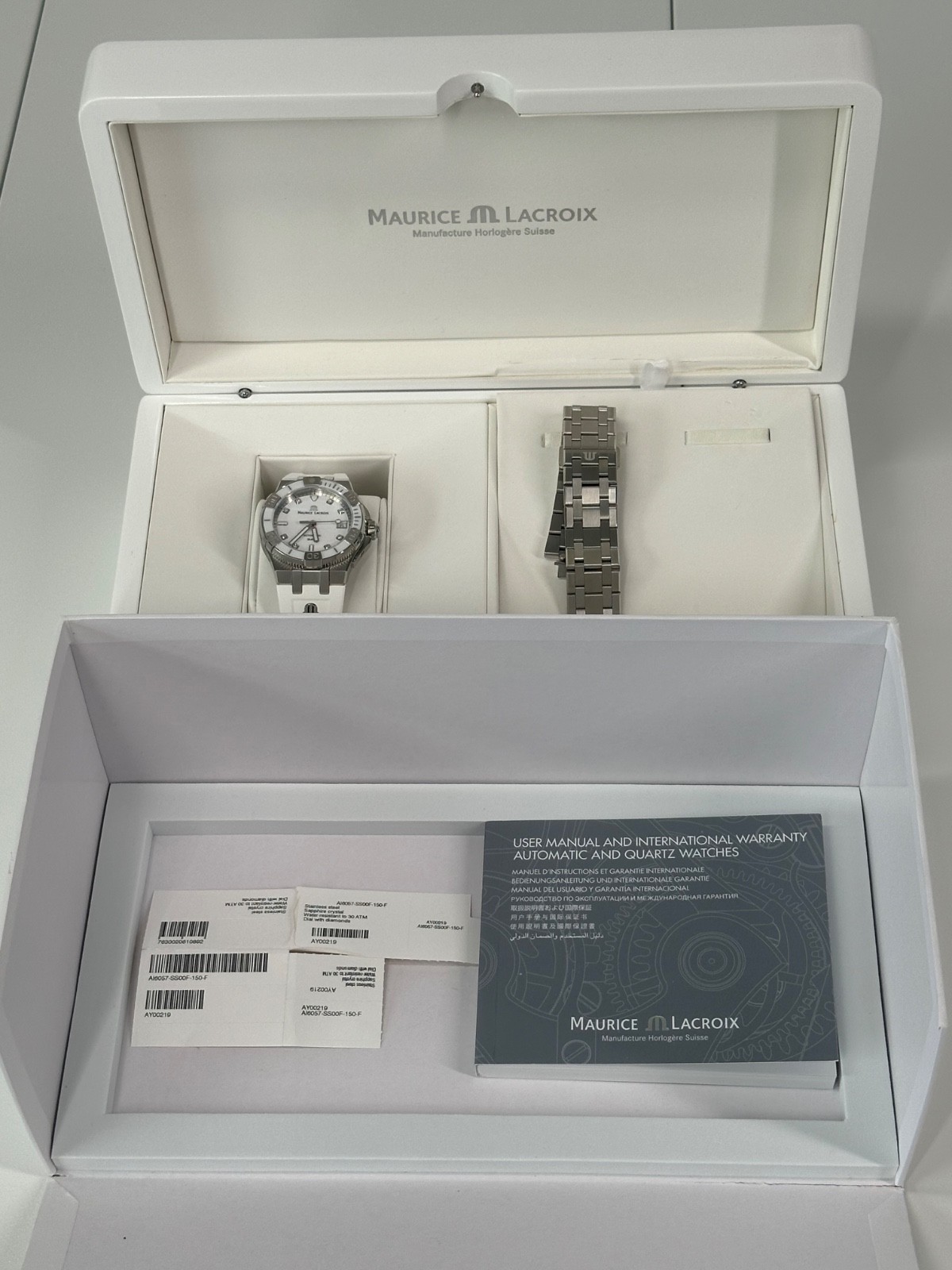 Maurice Lacroix Aikon Venturer Automatic AI6057 White Diamond Dial Box Papers