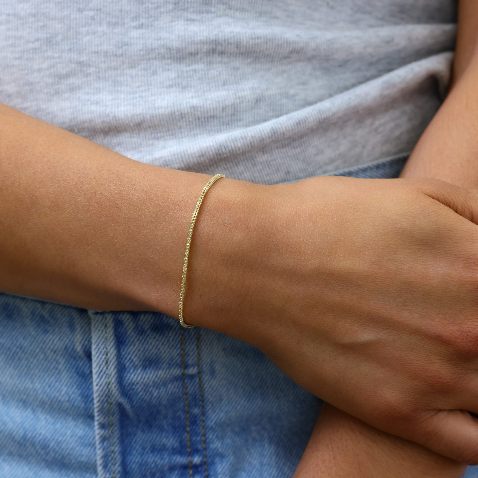 14k Yellow Gold 1.5mm-5mm Franco Box Bracelet Chain Men Women 7″ 7.5″ 8″ 8.5″ 9″