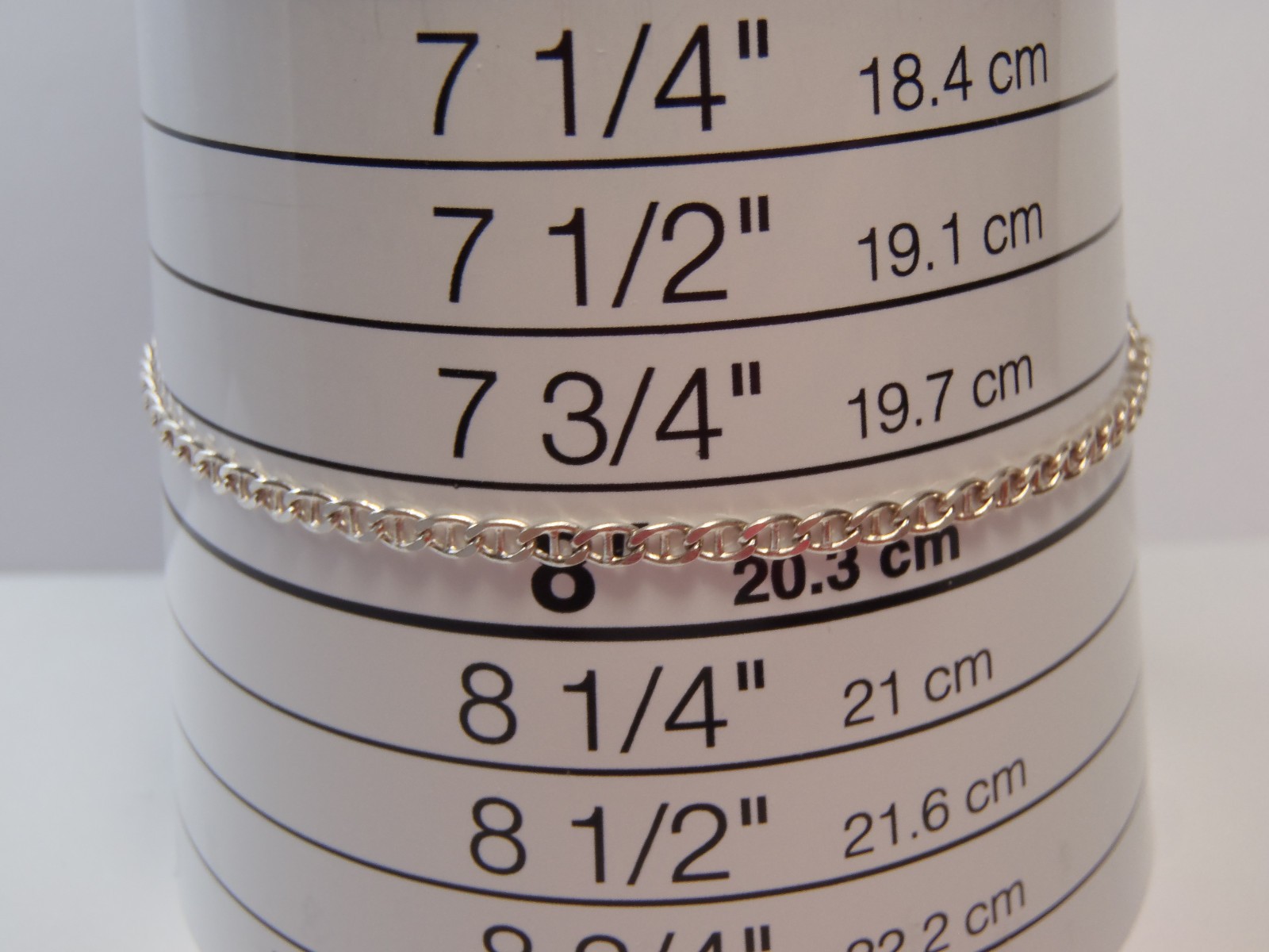 ESTATE STERLING SILVER MARINER LINK 2MM WIDE 8″ ITALY BRACELET FREE SHIPPING