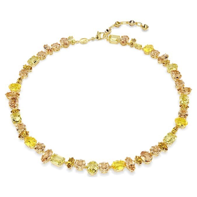 Swarovski Gema Necklace Mixed-cut, glittering and dazzling, rhodium-plated