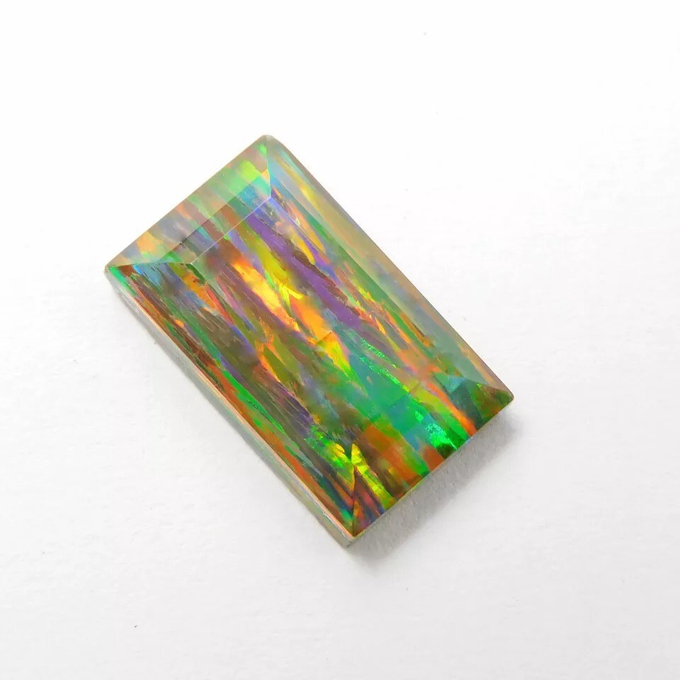 Fire Opal EGL CERTIFIED Rare Ethiopian Emerald Cut 8-9 Ct Natural Loose Gemstone