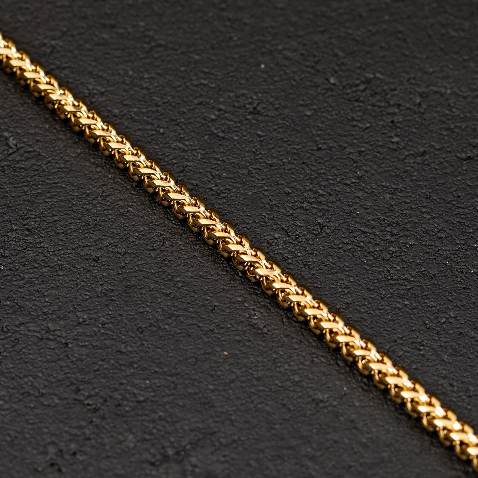 Solid Yellow Gold Plated Heavy 316 Stainless Steel 4MM Franco Chain Necklace