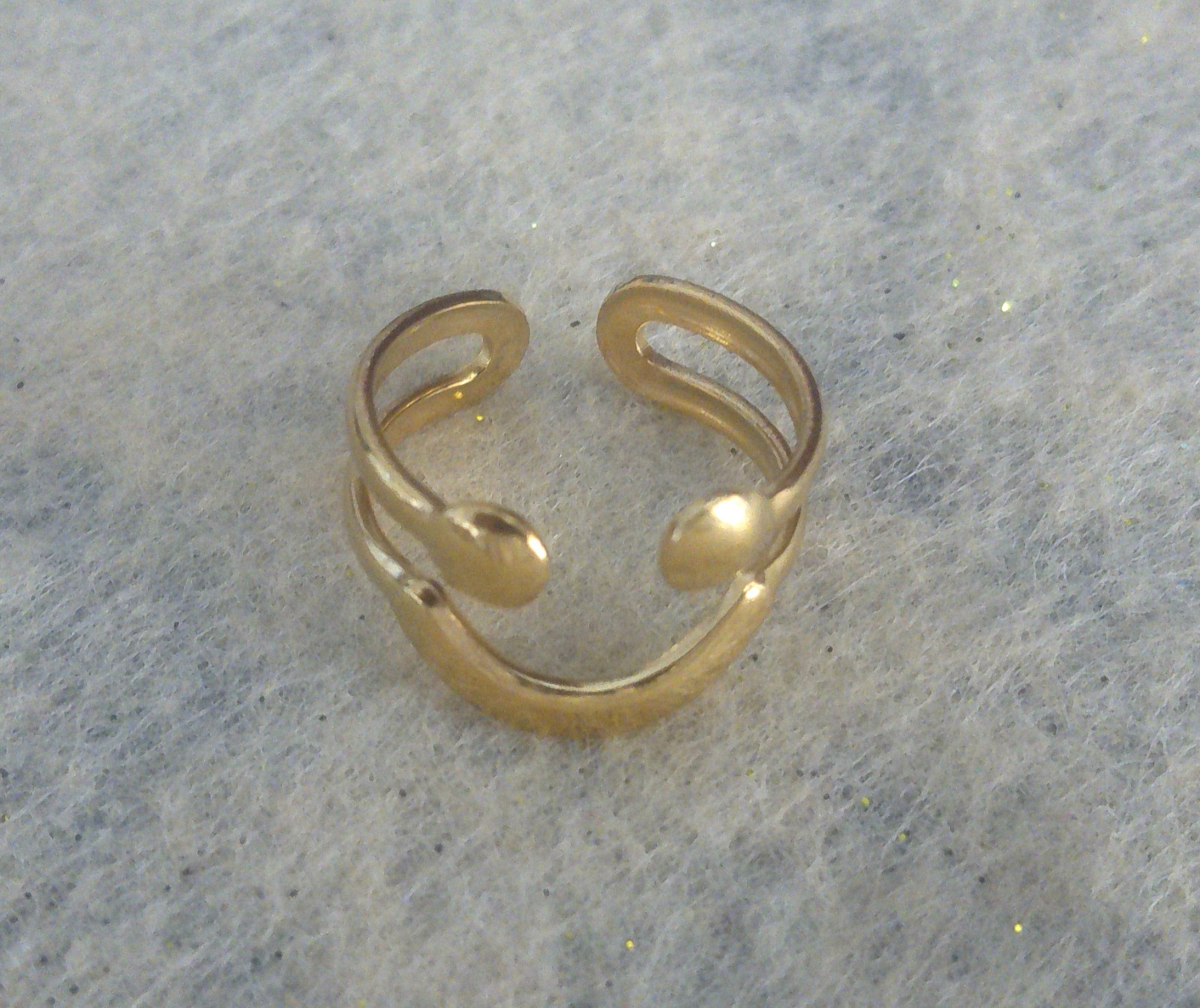 New Goldtone Stainless Steel Smiling Adjustable Ring Base Size 8 Share Smiles!