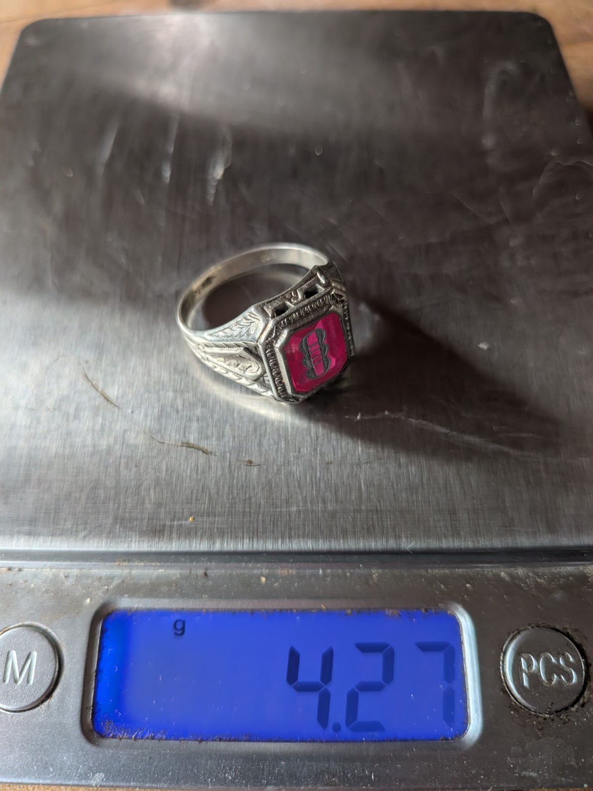 Odd Fellows Vintage Art Deco Signet Ring 10k Solid White Gold 4.27g, Size 8.5
