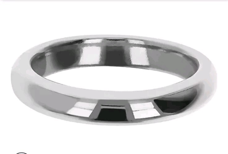 Andiamo Ross Simons 14k White Gold Resin shiny puffy wedding smooth band ring
