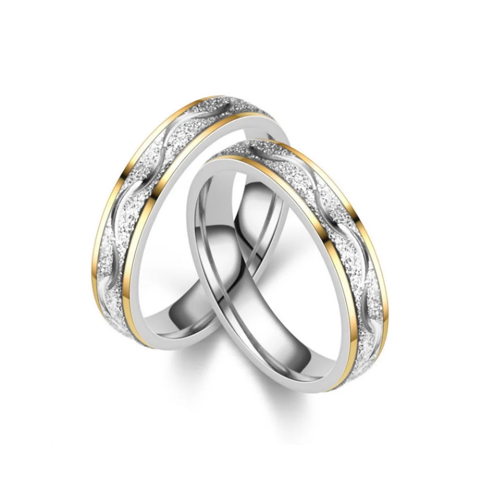 New Frosted Couple Rings for Him & Her Stainless Steel Matching Set Size 5-13