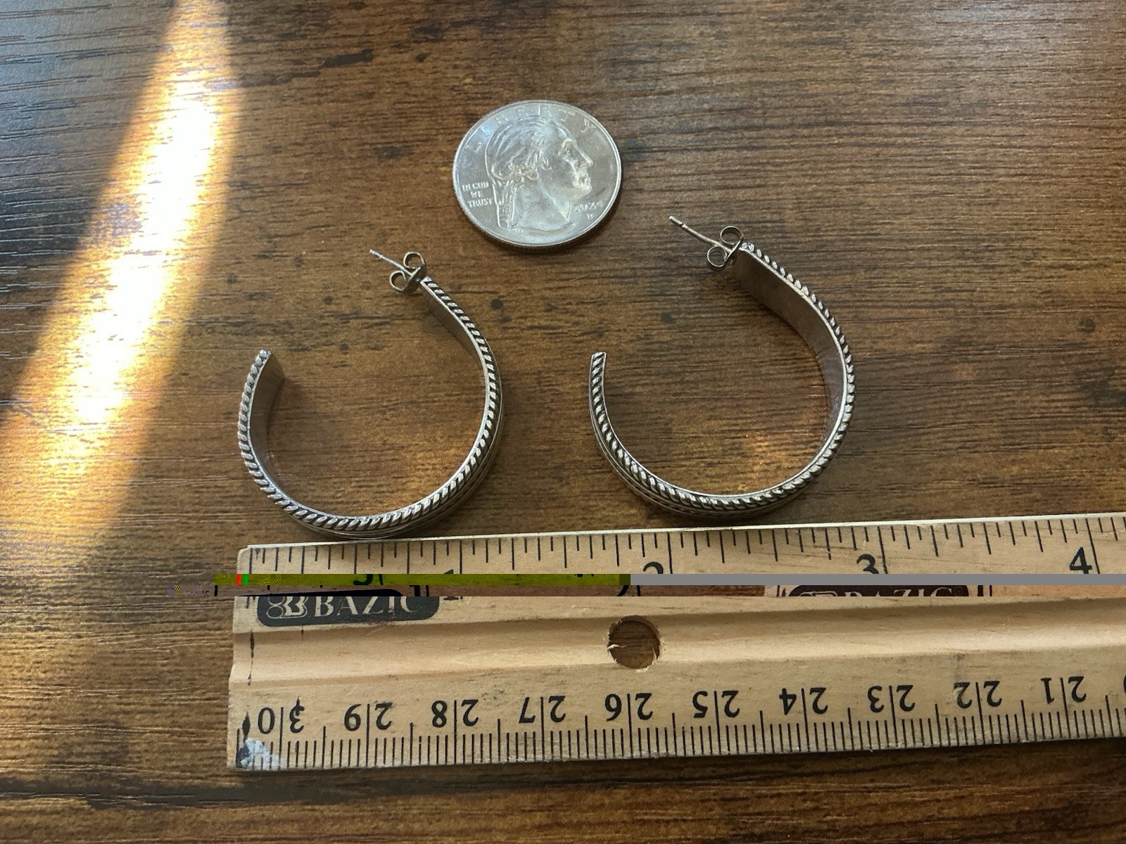 VINTAGE TOM HAWK STERLING SILVER THICK HOOP EARRINGS 18 GRAMS